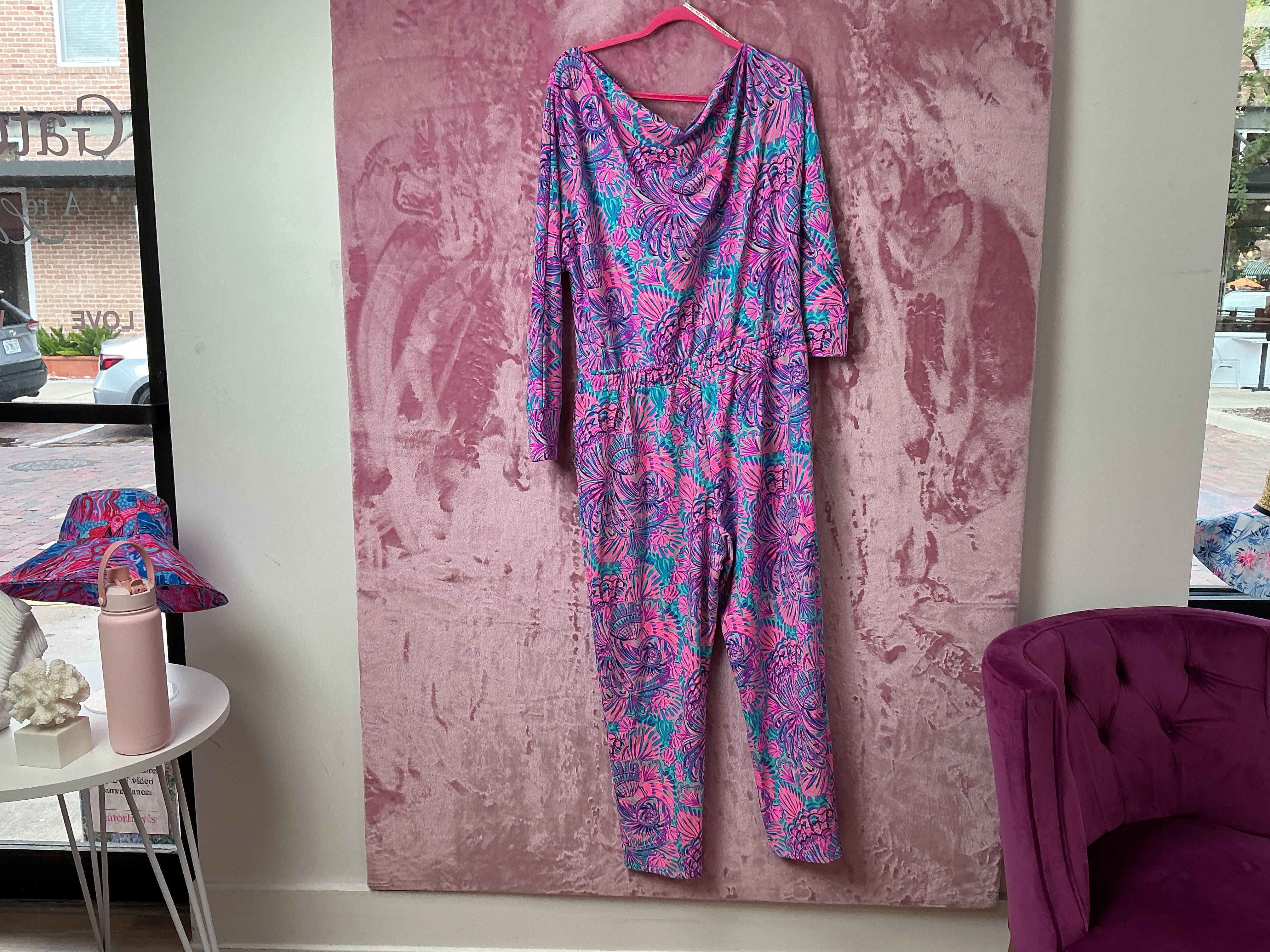 Lilly Pulitzer NWT Sheera Jumpsuit Turquoise Oasis Shelleidoscope - Size XL