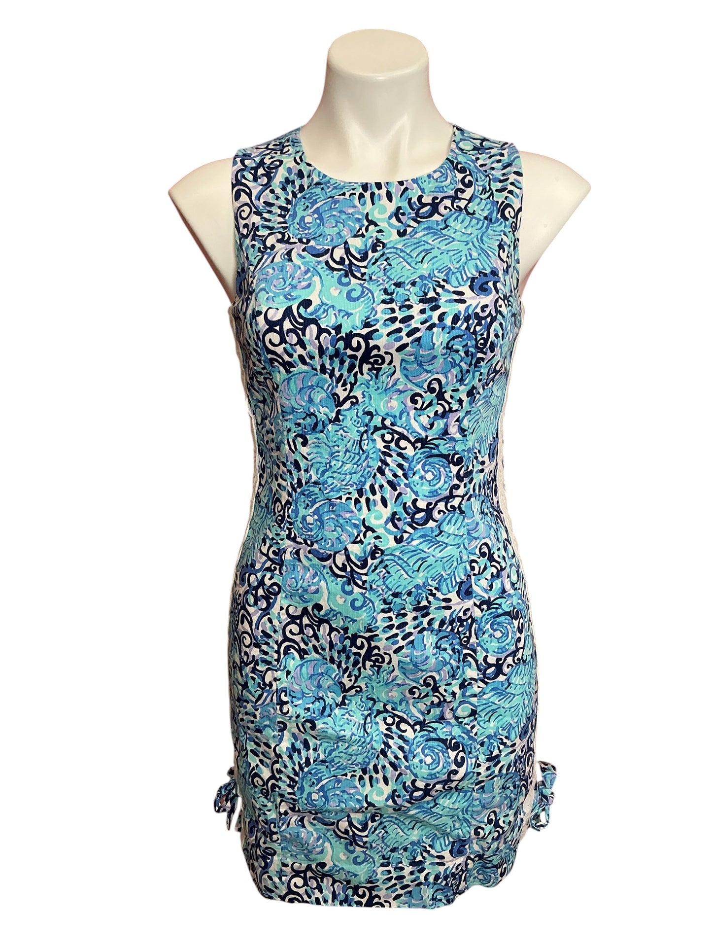 Lilly Pulitzer Mila Stretch Shift Dress Light Aqua Spritz - Size 2