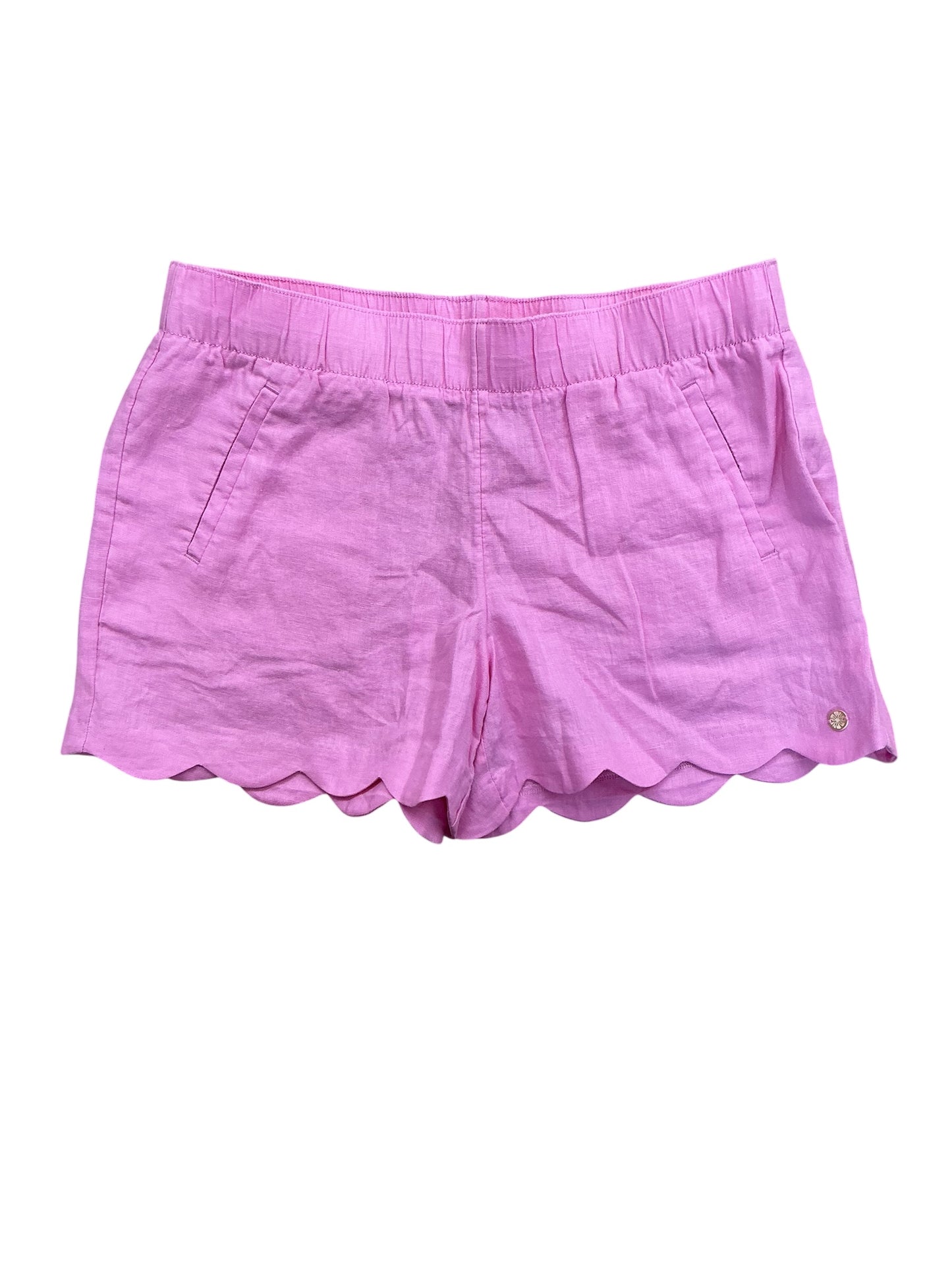 Lilly Pulitzer Brea Linen Scallop Shorts Lilac Rose - Size M
