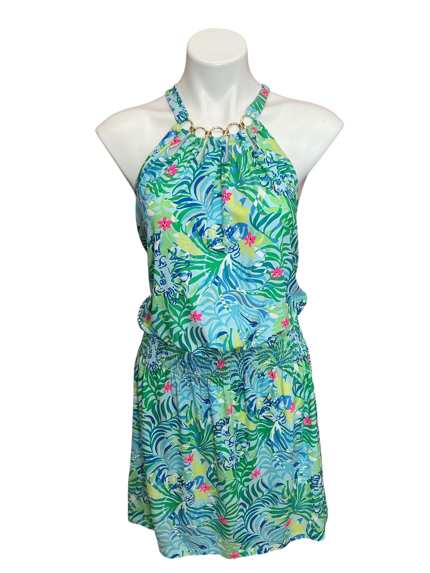 Lilly Pulitzer NWT Shirelle Skirted Romper Multi Via Parigi - Size L