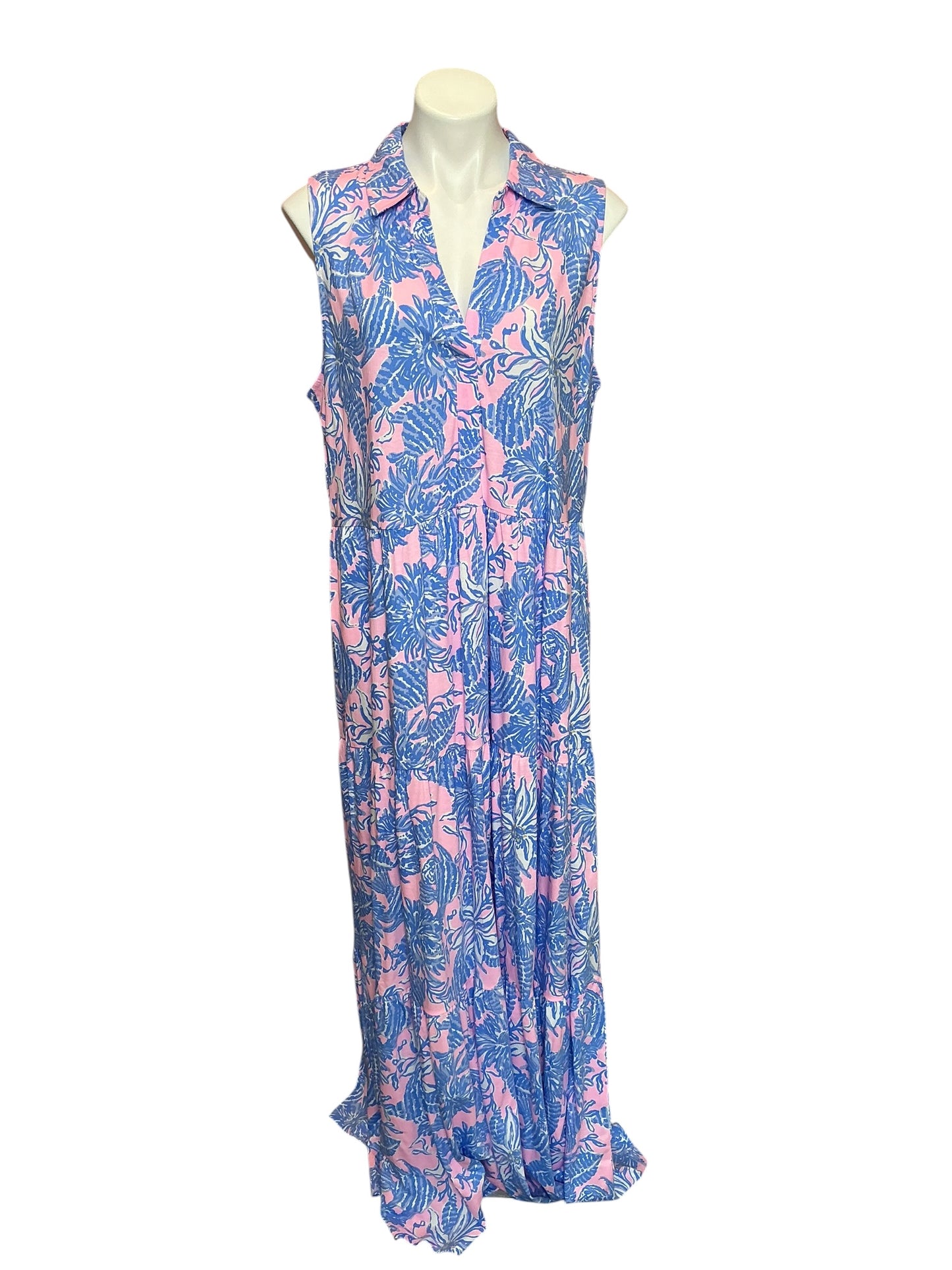 Lilly Pulitzer NWT Riegan Maxi Dress Conch Shell Pink Up Scale - Size XL