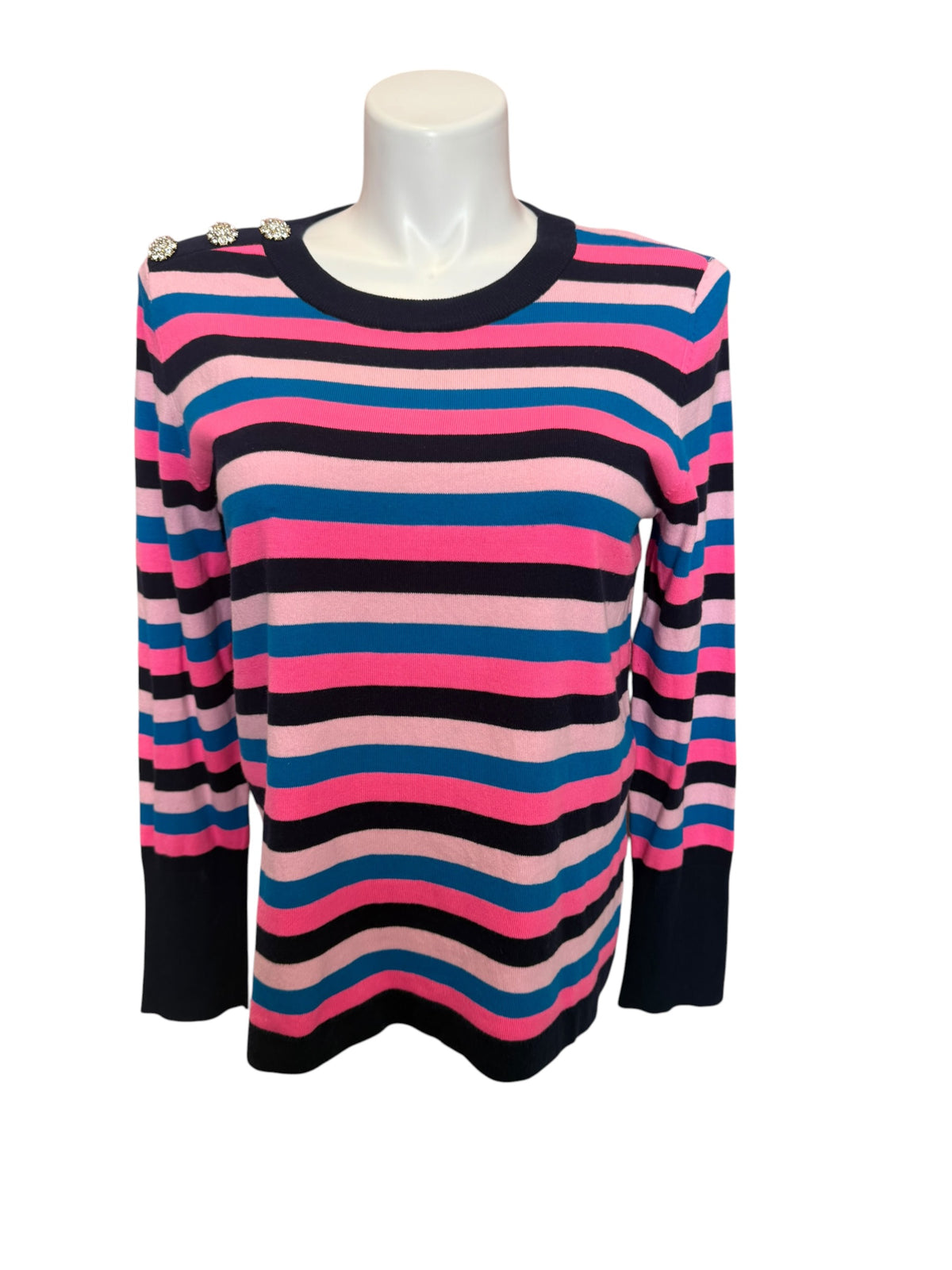 Lilly Pulitzer Morgan Sweater True Navy Tropical Stripe - Size L