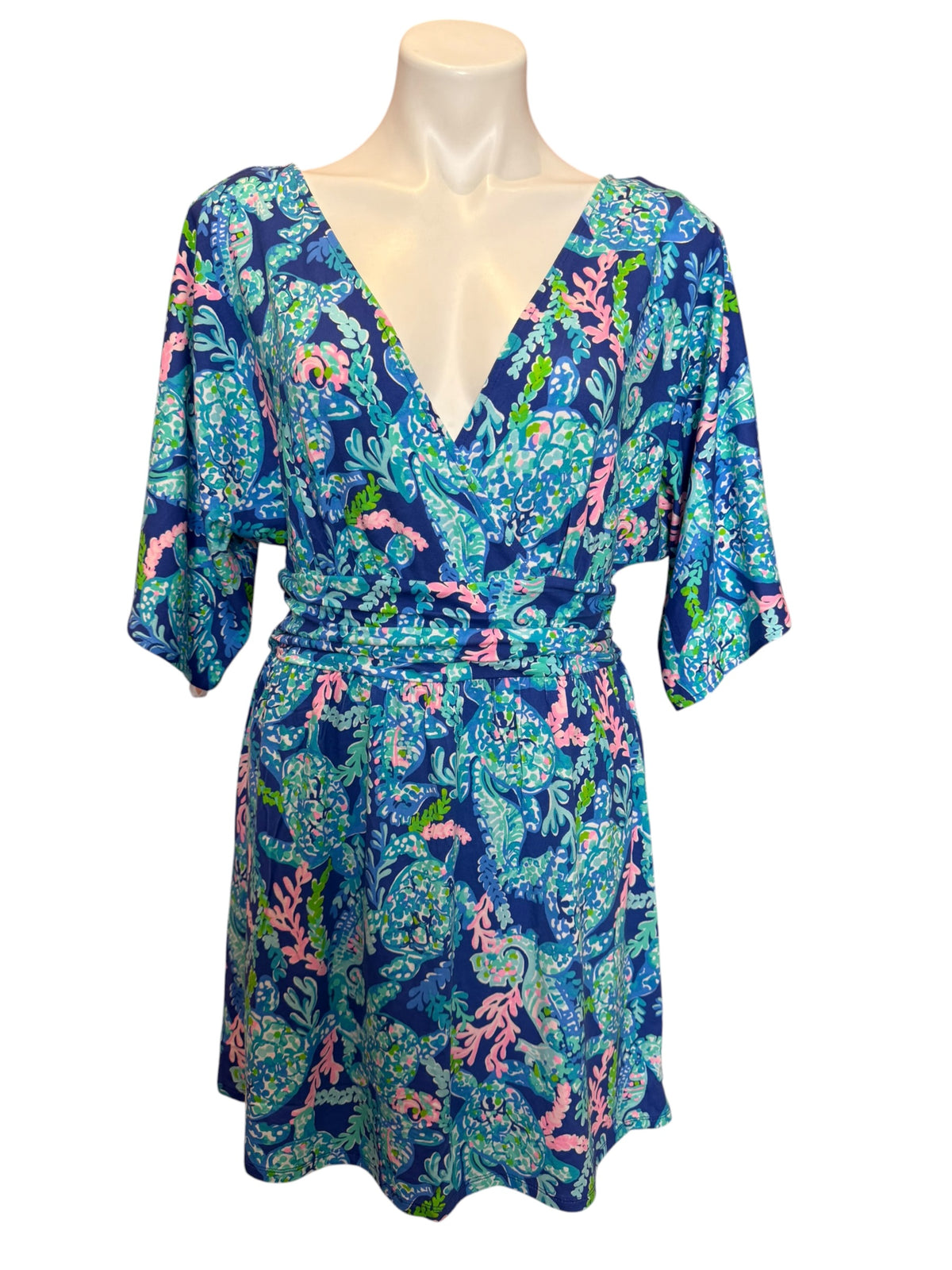 Lilly Pulitzer NWT Parigi Skort Romper Corsica Blue Turtle Villa - Size L