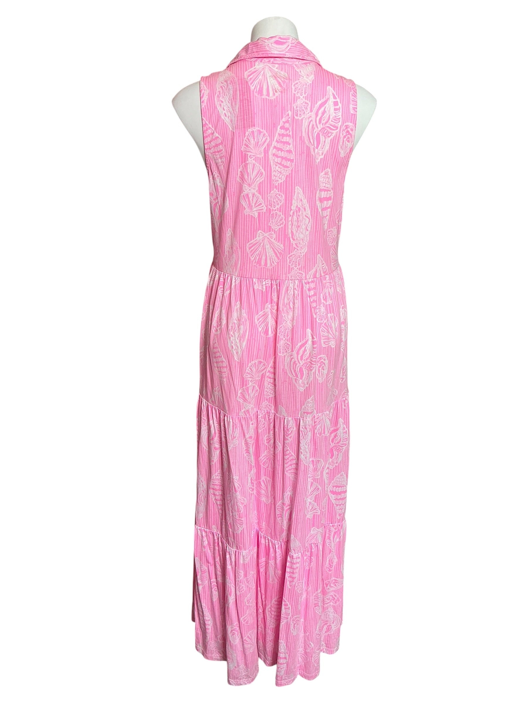 Lilly Pulitzer Riegan Maxi Dress Rousseau Pink Cool As Shell - Size S