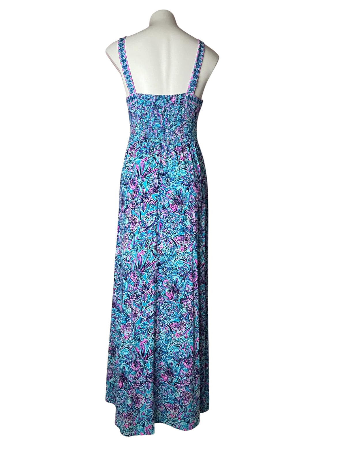 Lilly Pulitzer Mirasol Maxi Dress Breakaway Blue Shells N Bells - Size 4