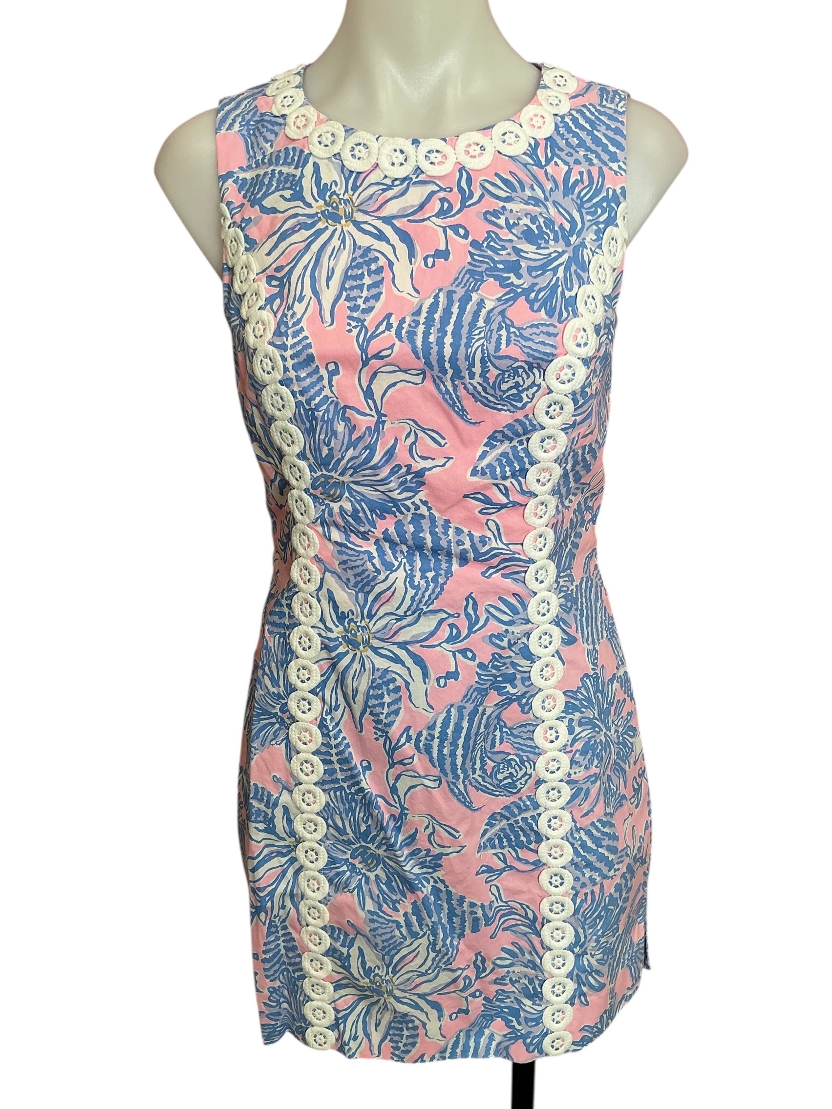 Lilly Pulitzer Ciaran Shift Romper Conch Shell Pink Up Scale - Size 2