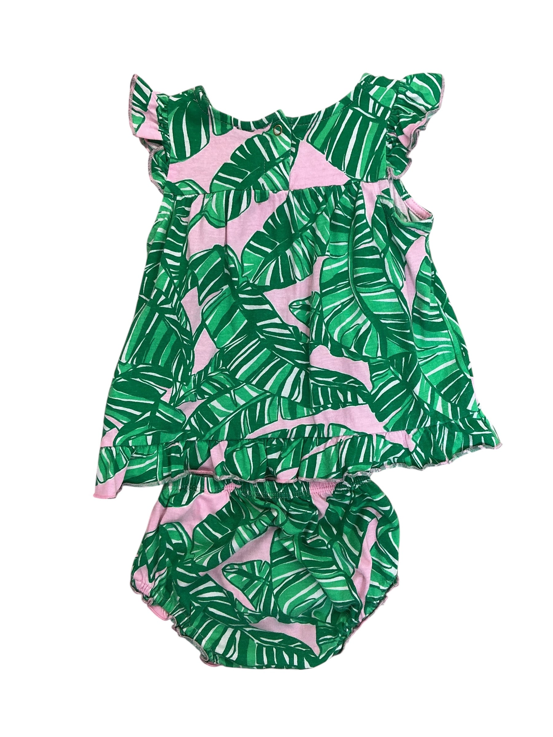 Lilly Pulitzer Cecily Infant Dress Set Girls Let’s Go Bananas Conch Shell Pink - Size 3-6M