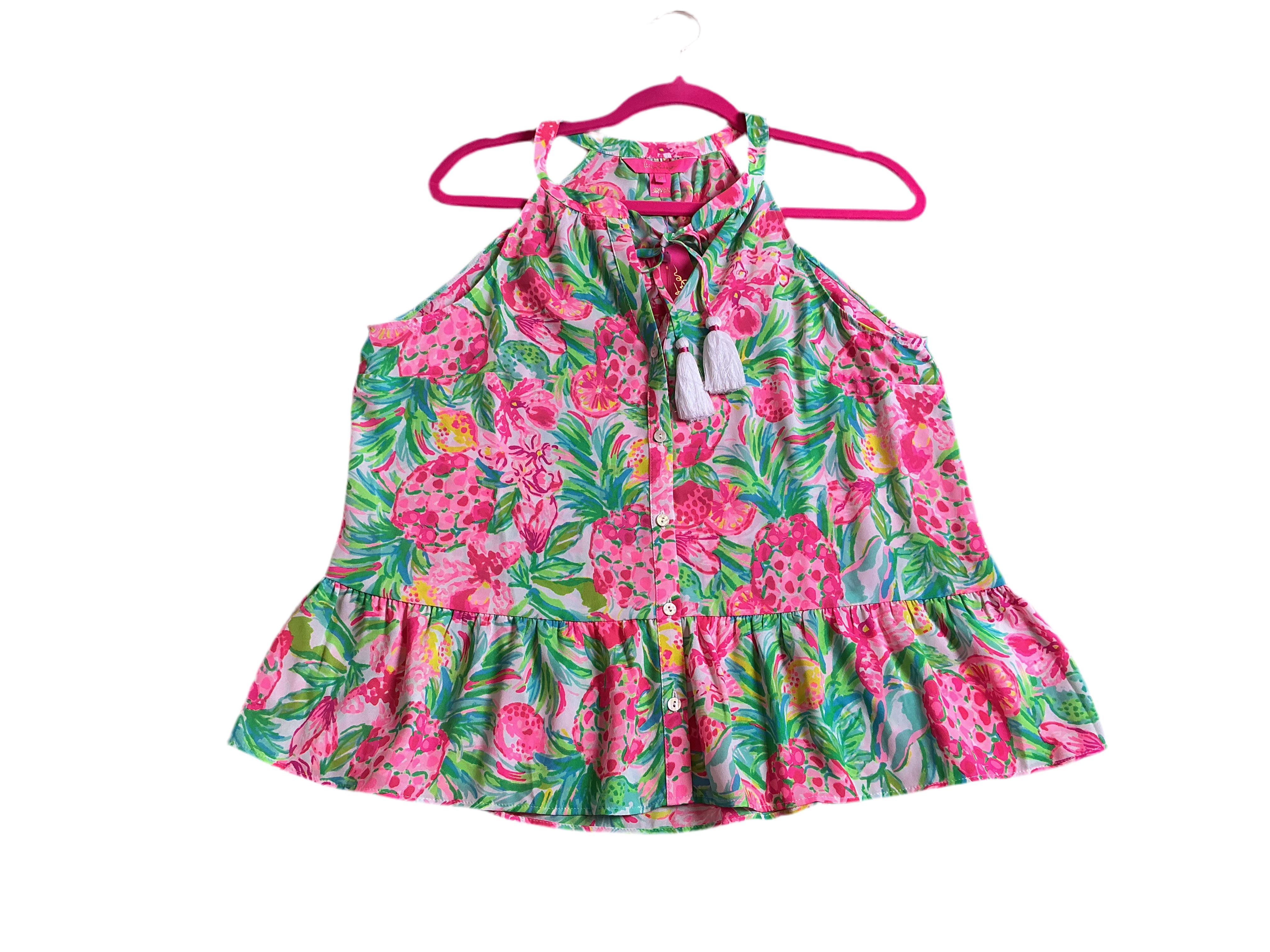 Lilly Pulitzer NWT - Carolane Top - Resort White Pear Necessitates - Size M