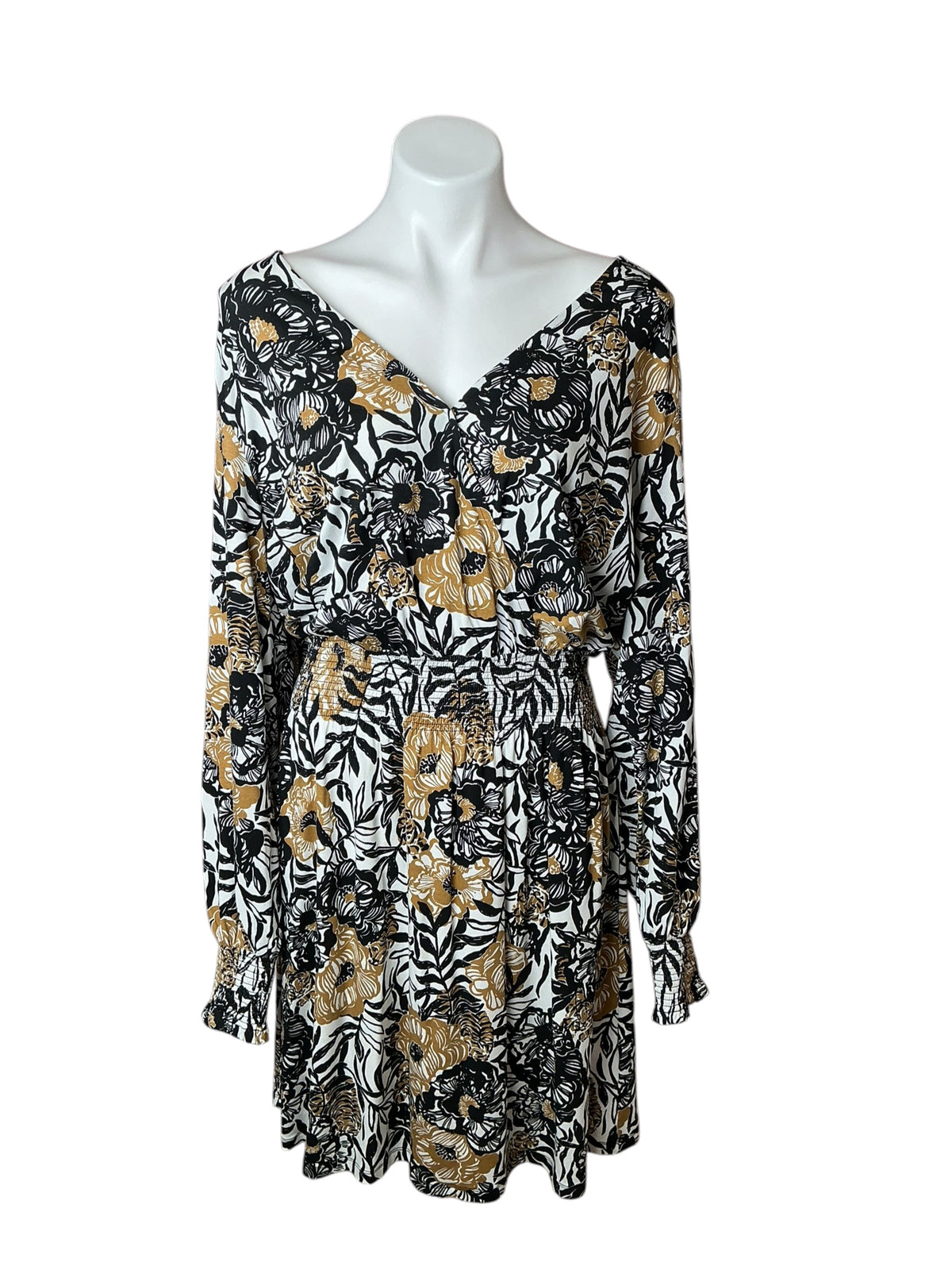 Lilly Pulitzer Talley Long Sleeve Dress Onyx Peony Party - Size XL