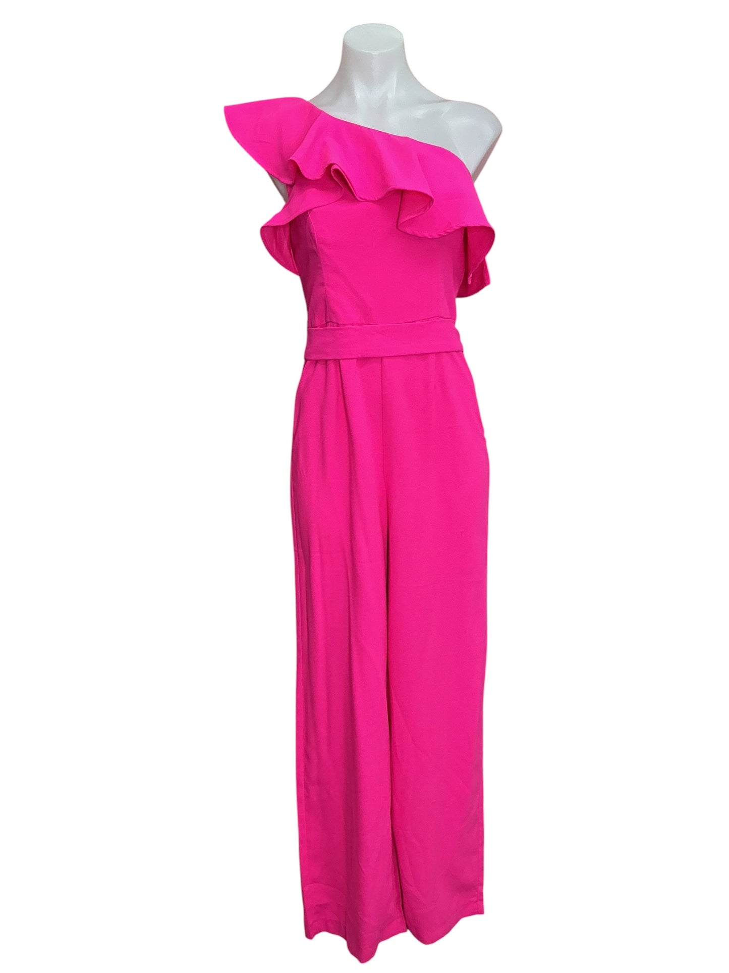 Lilly Pulitzer Lyra One Shoulder Jumpsuit Raz Berry - Size 00