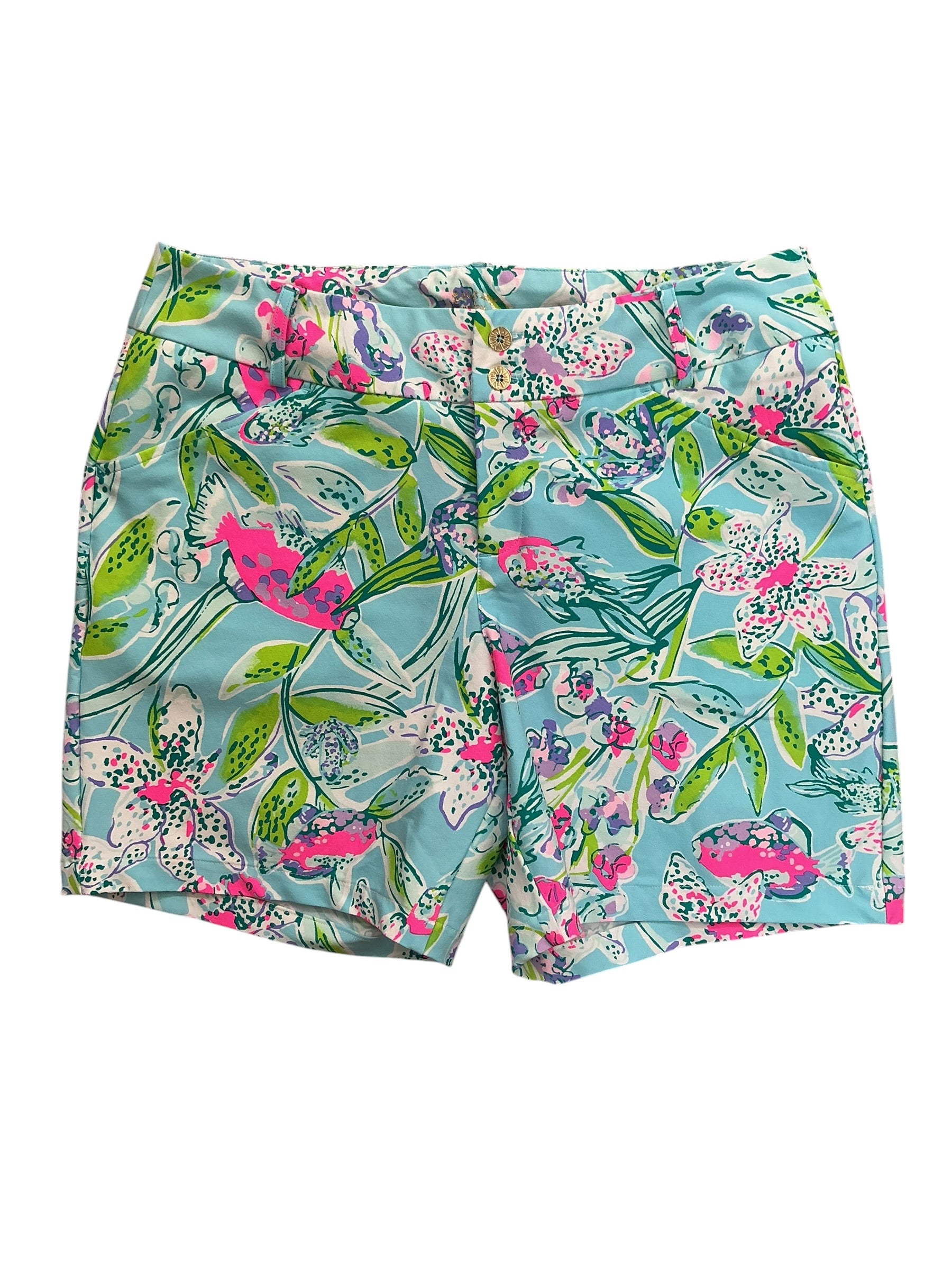 Lilly Pulitzer Ocean View Shorts Catch And Release - Size 14