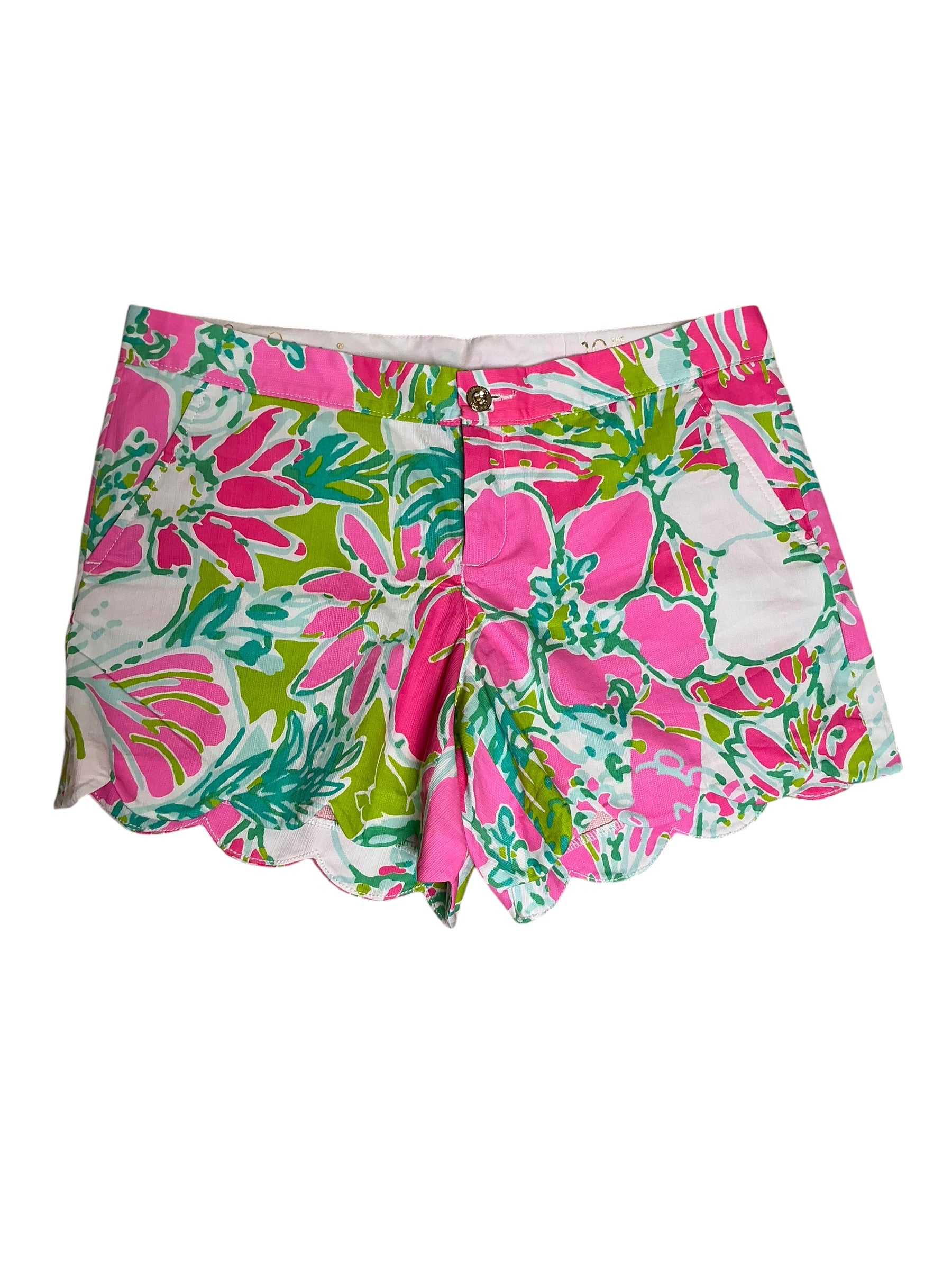 Lilly Pulitzer Buttercup Short Flamingo Pink Don’t Give A Cluck - Size 10