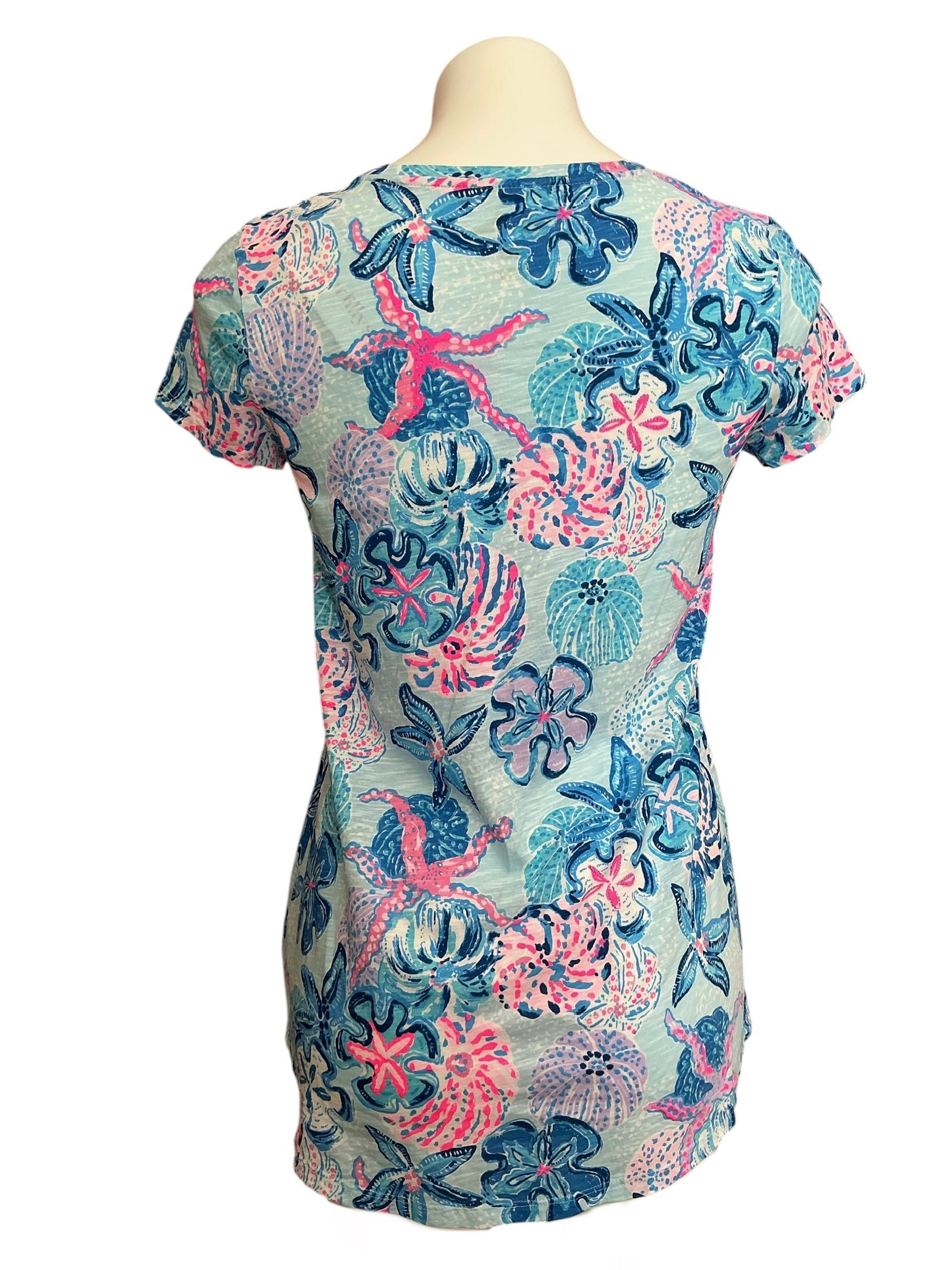 Lilly Pulitzer Etta Scoop Neck Top Roar Of The Seas - Size XS