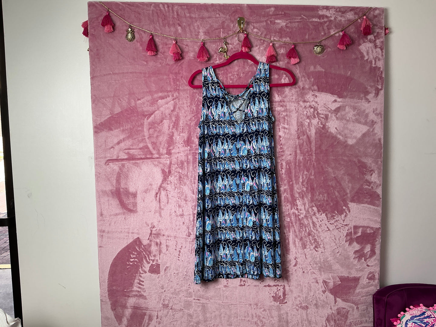 Lilly Pulitzer NWT Kristen Dress Low Tide Navy Sails And Stripes - Size XS