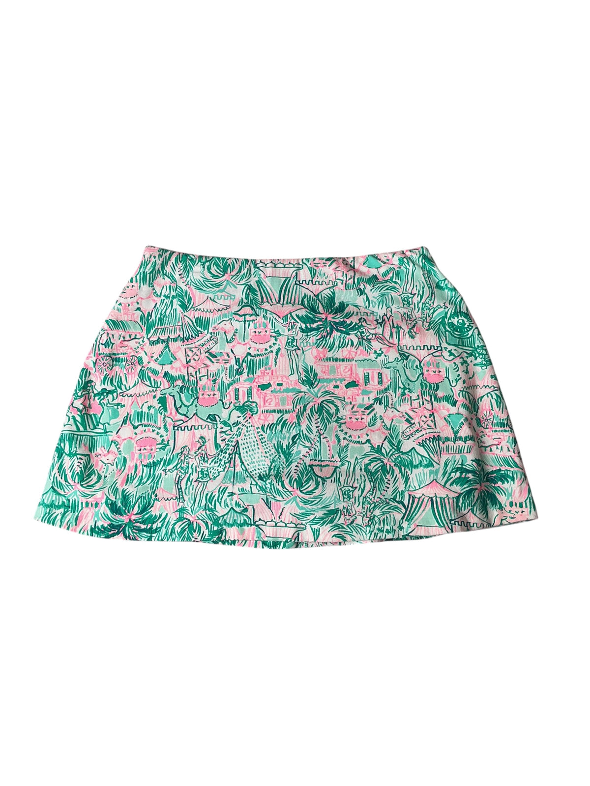 Lilly Pulitzer Madison Skort Bright Agate Green Colorful Camelflage - Size S