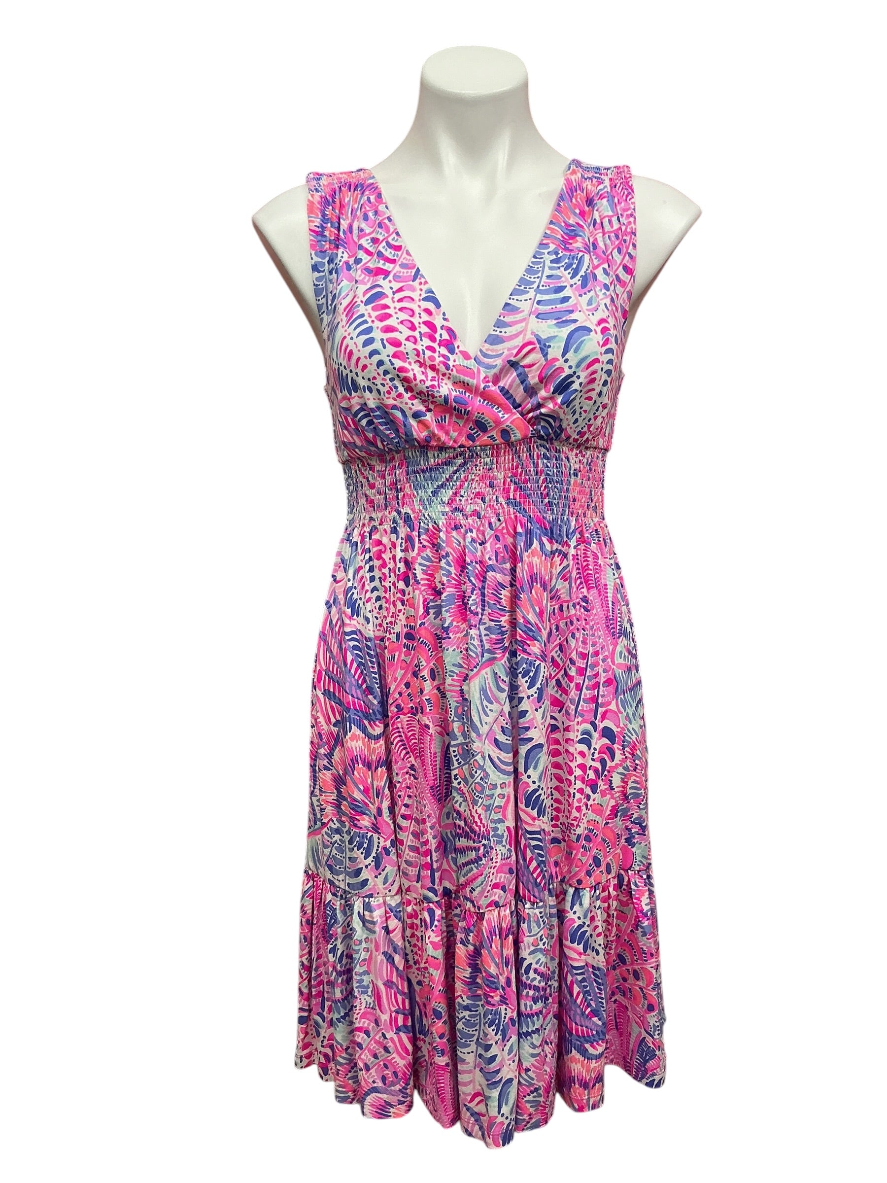 Lilly Pulitzer Vivette Ruffle Dress Raz Berry That’s What I Heard - Size S