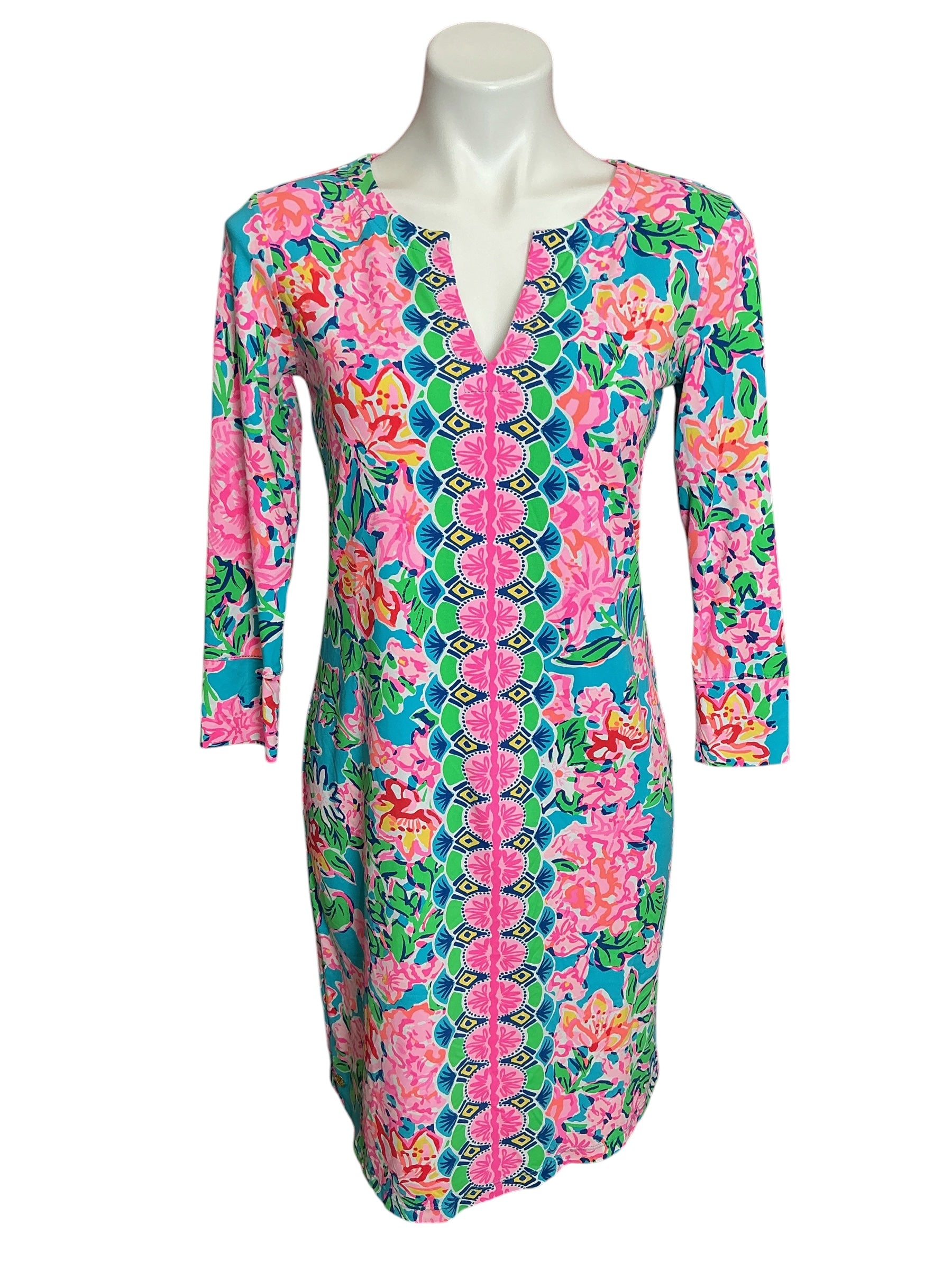 Lilly Pulitzer Nadine ChillyLilly Dress Multi Rose To The Occasion Engineered - Size S