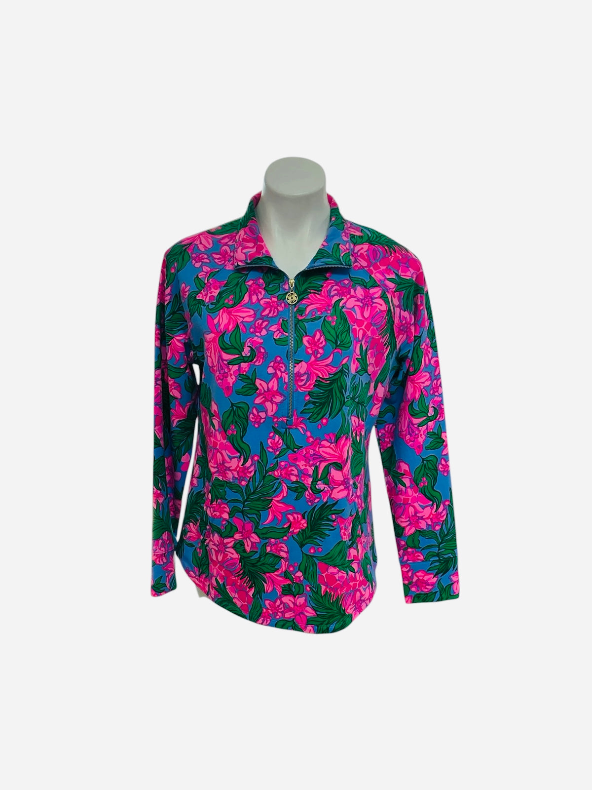Lilly Pulitzer UPF 50+ Skipper Popover Cerise Pink Safari Sunset - Size M