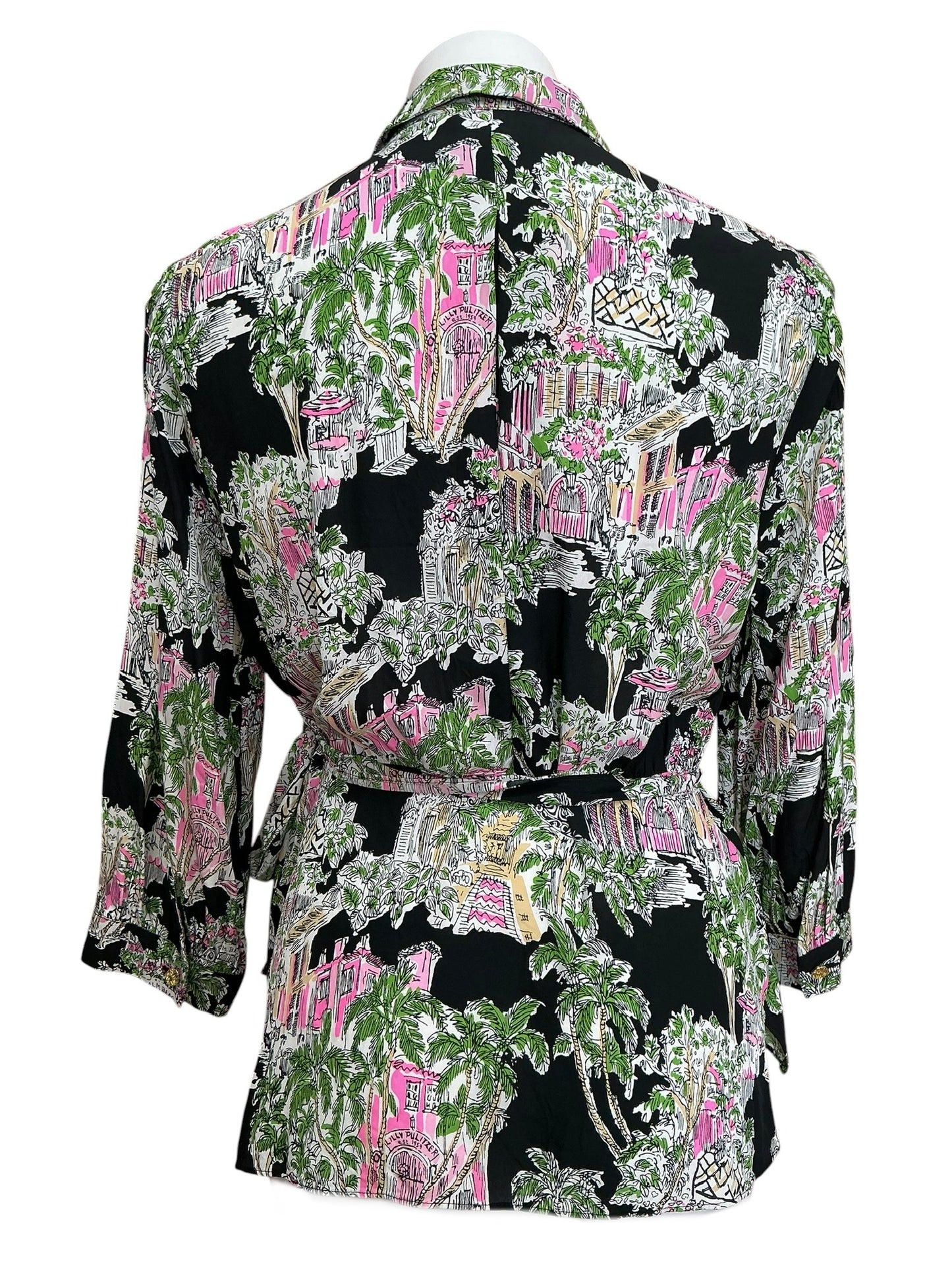 Lilly Pulitzer Casia Wrap Tunic Onyx PB Anniversary Toile - Size 8