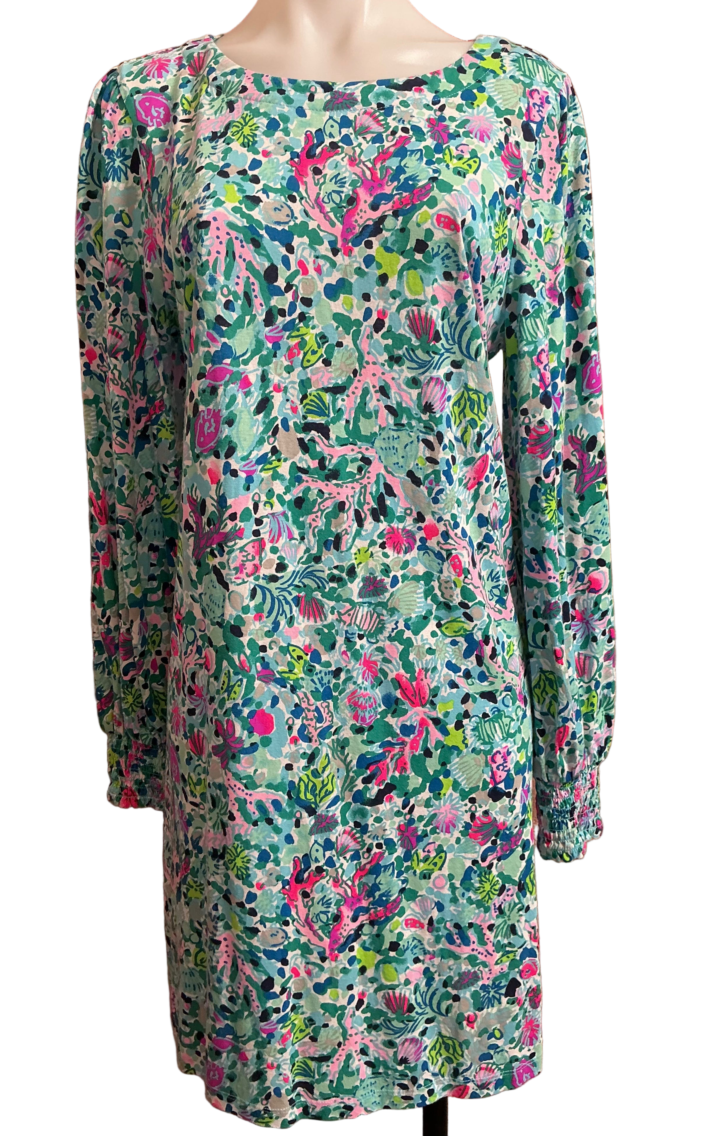 Lilly Pulitzer Diann Long Sleeve Dress - Multi Dive Bar - Size L