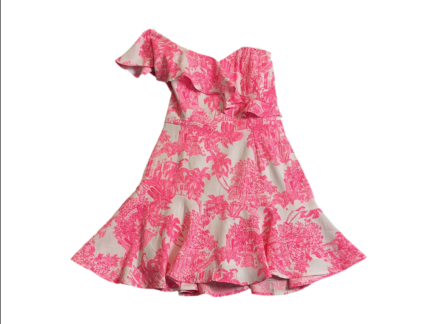 Lilly Pulitzer NWT - Arlana One Shoulder Romper - Resort White PB Anniversary Toile - Size 2