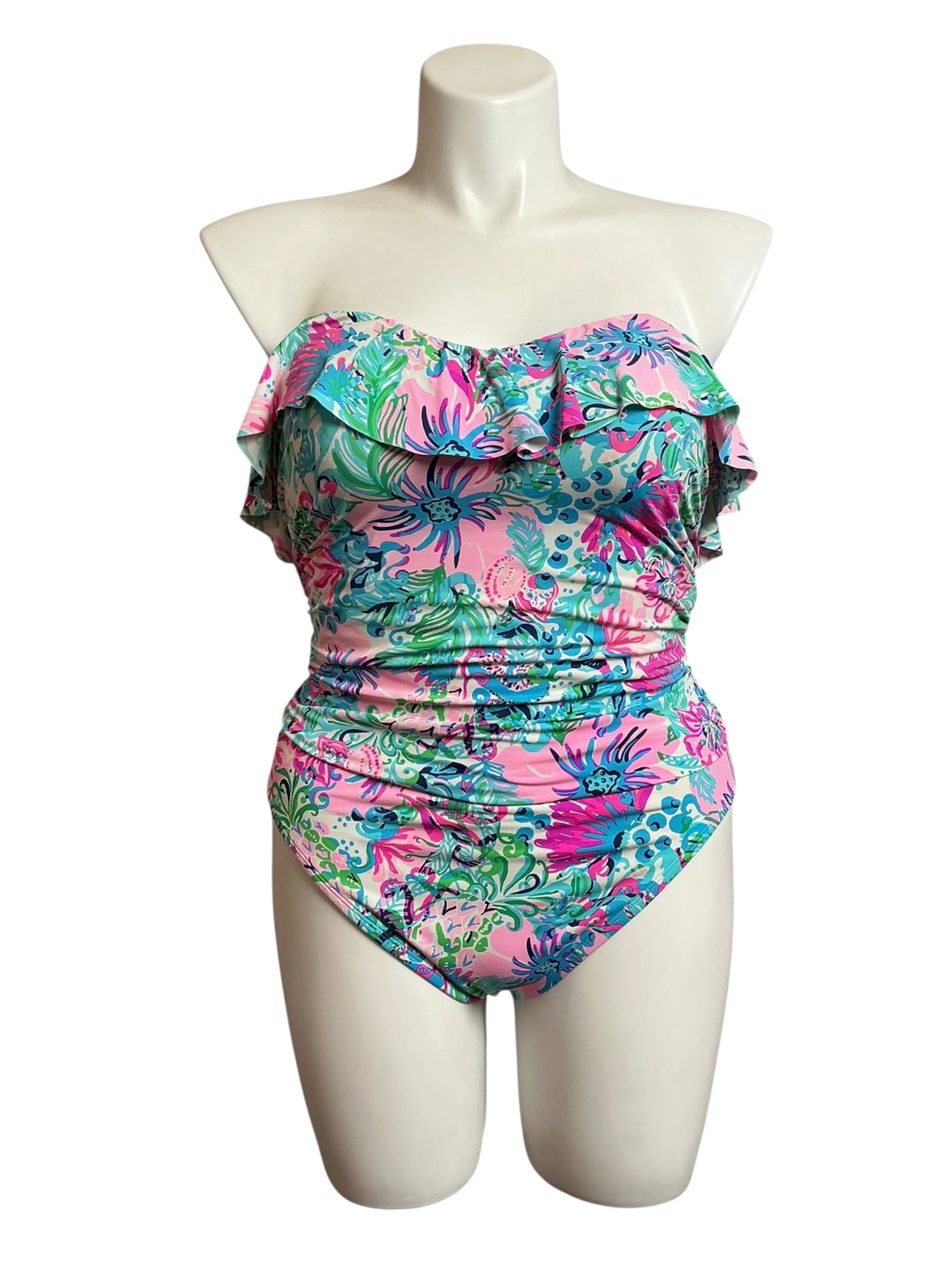 Lilly Pulitzer Rubyann One-Piece Swimsuit - Mandevilla Baby Paradise Petals - Size 14