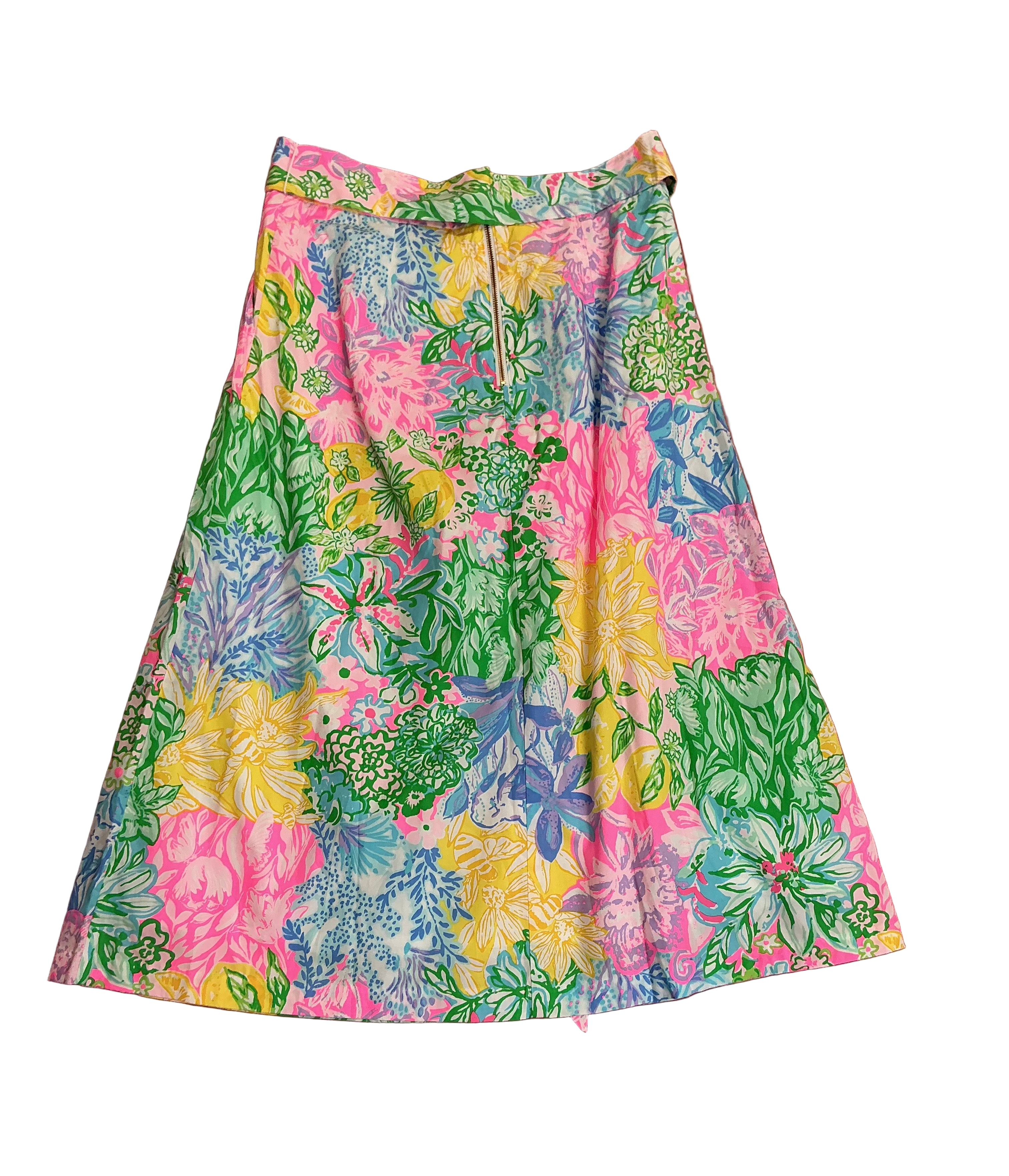 Lilly Pulitzer NWT Rowena Midi Skirt Multi Bright Delight Patch - Size 4