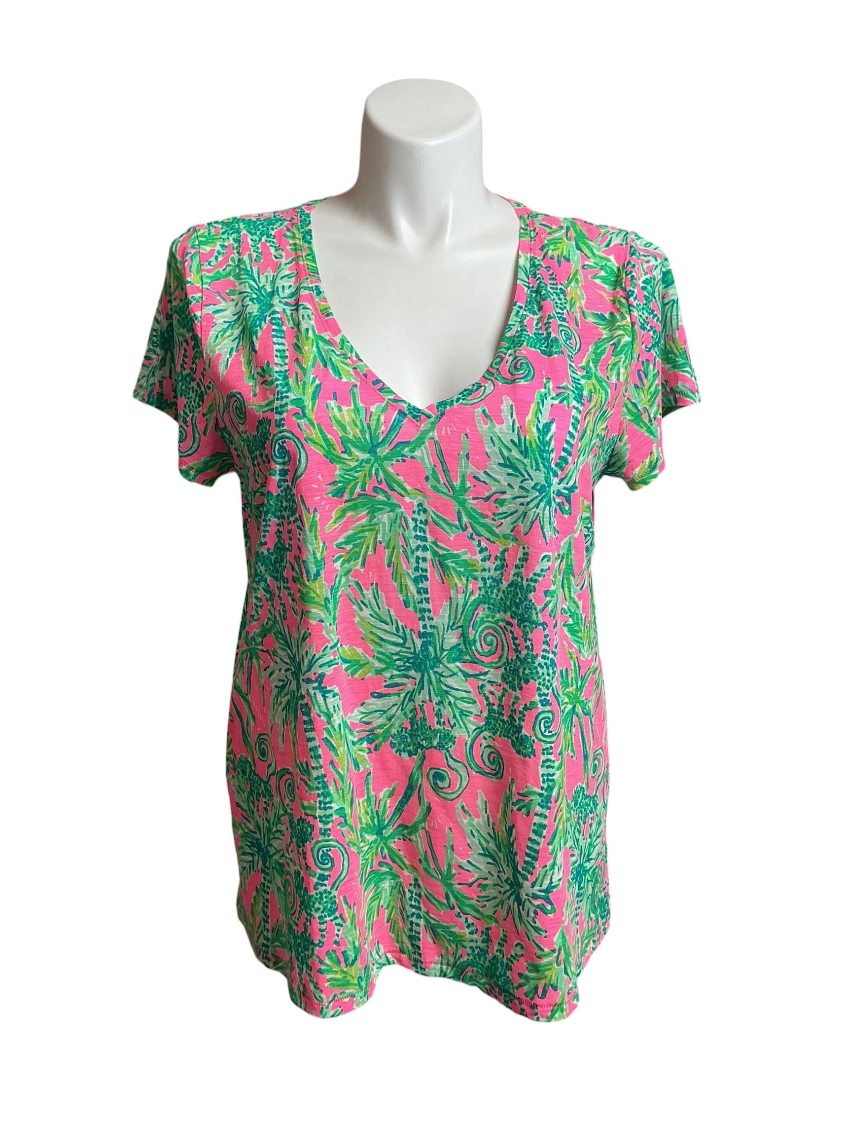 Lilly Pulitzer NWT Etta V-neck Prosecco Pin Hangin Around - Size XXL