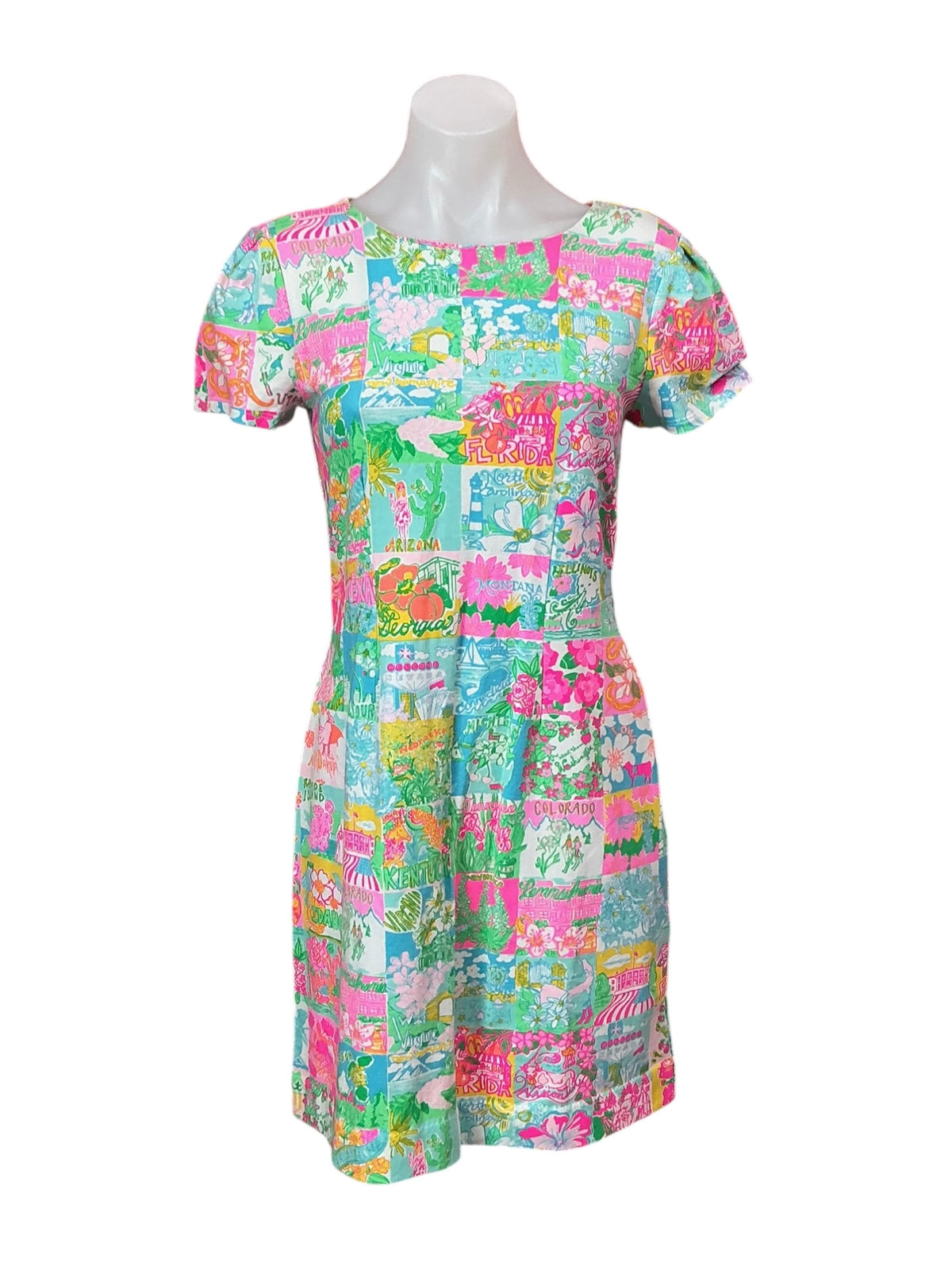 Lilly Pulitzer Chantal Shift Dress Multi Pop Up Lilly State of Mind  - Size S