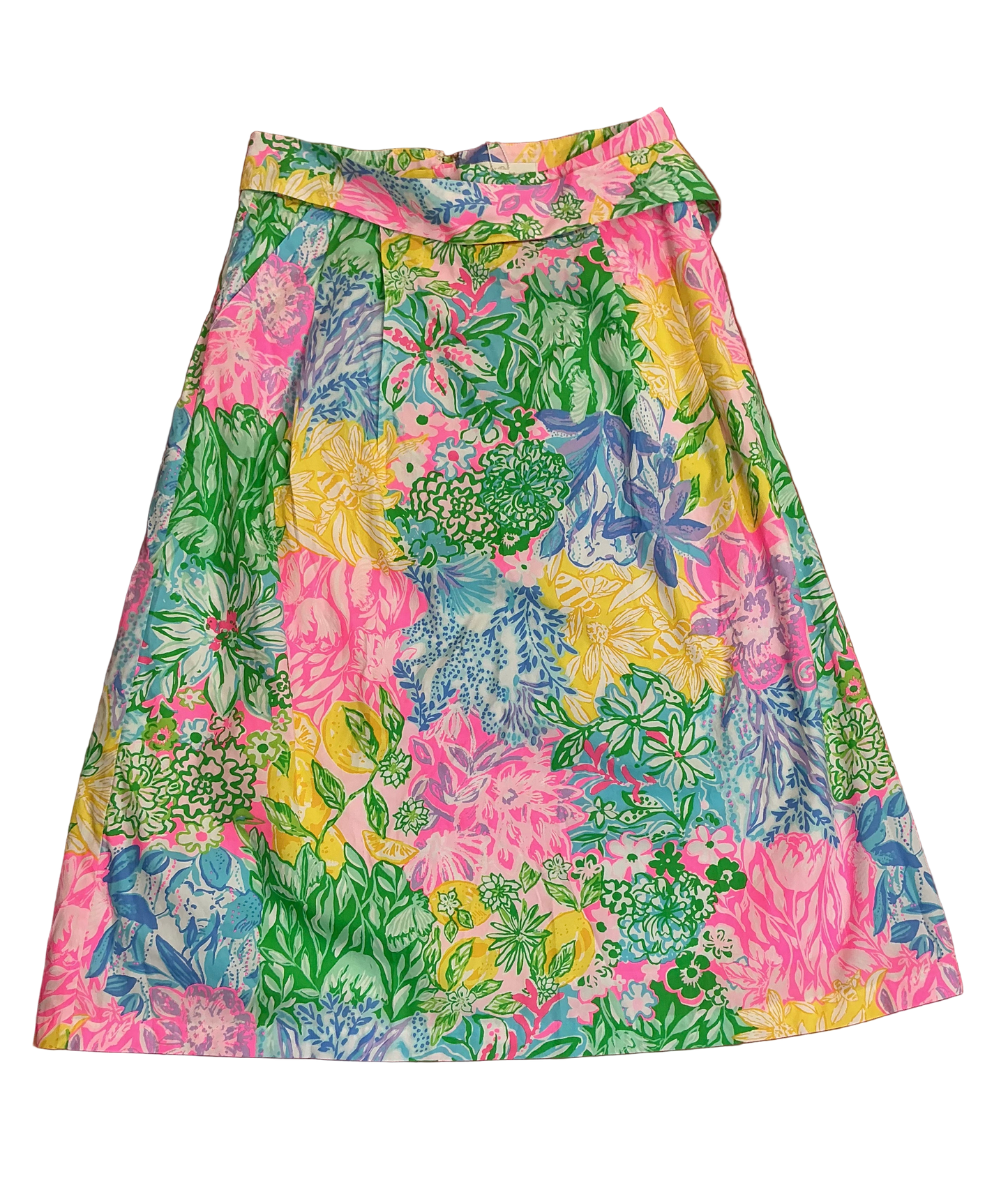 Lilly Pulitzer NWT Rowena Midi Skirt Multi Bright Delight Patch - Size 4