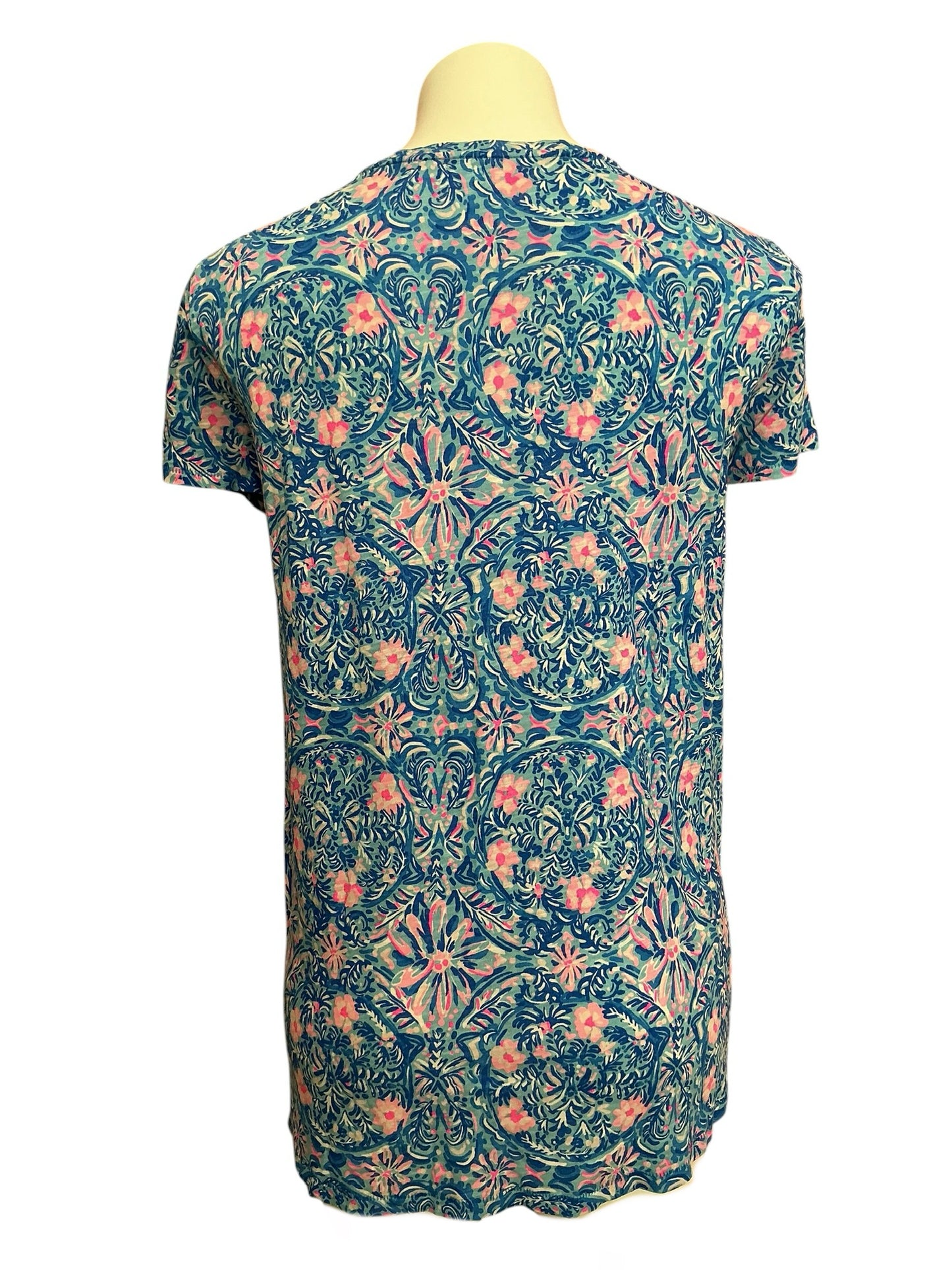 Lilly Pulitzer V-Neck Top Blue Peri Takin' It Easy - Size XL