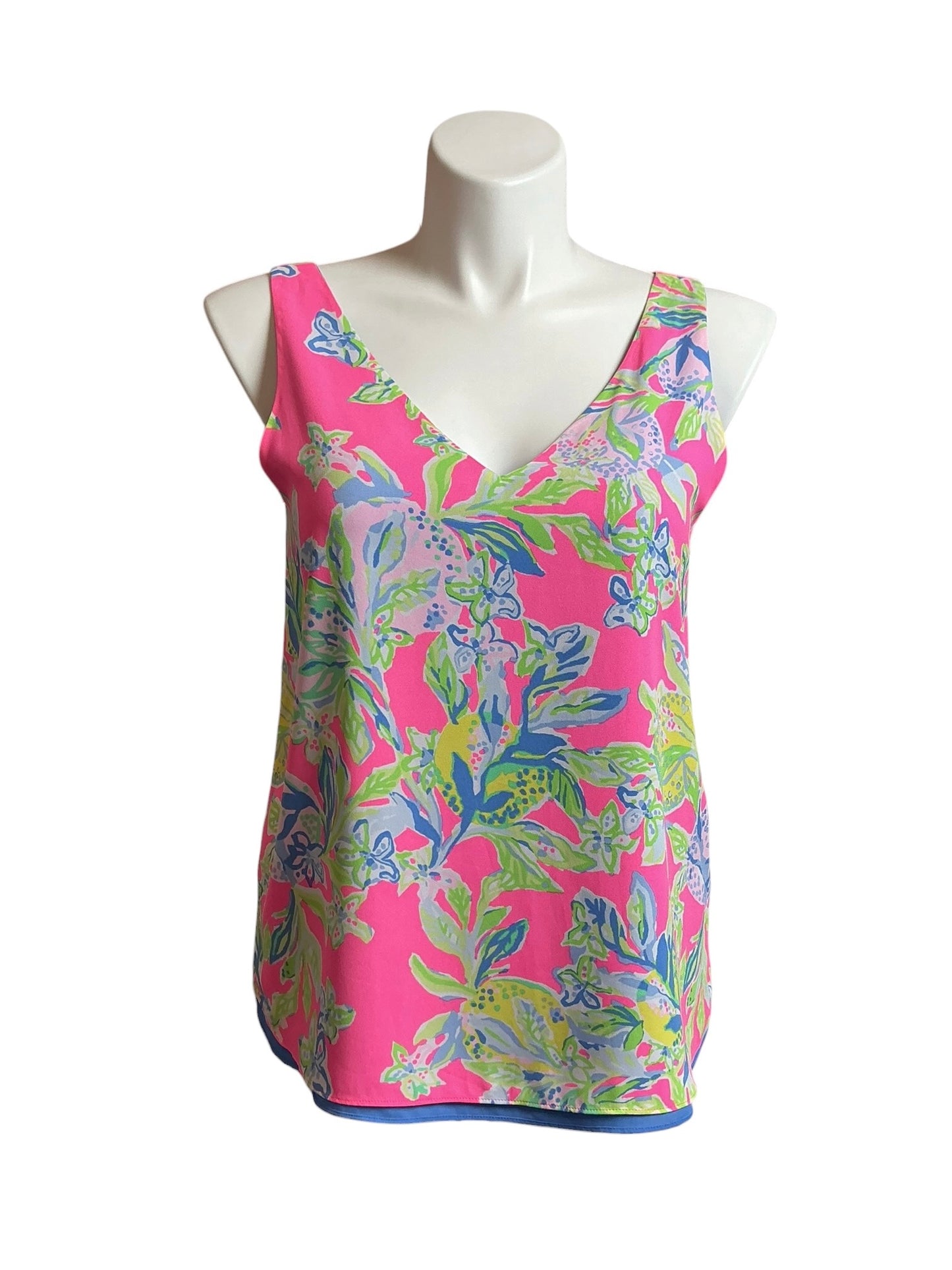 Lilly Pulitzer Florin Reversible Tank Top Squeeze The Day - Size L