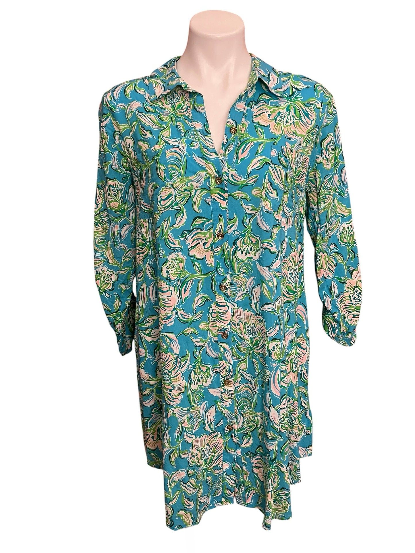 Lilly Pulitzer Natalie Coverup Cumulus Blue Chick Magnet - Size M