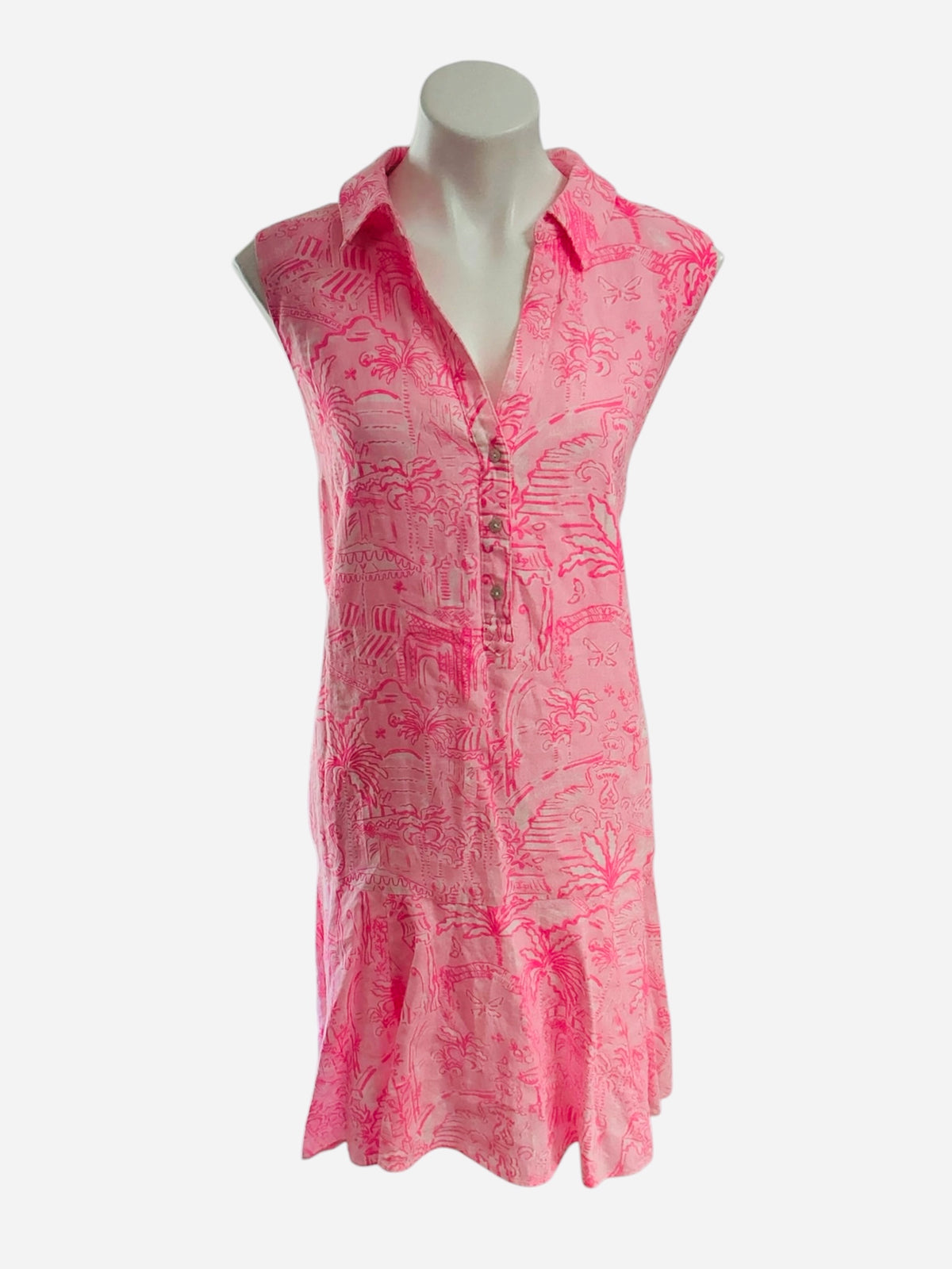 Lilly Pulitzer NWT Ellowyn Linen Dress Conch Shell Pink Pennys Playground  - Size XL