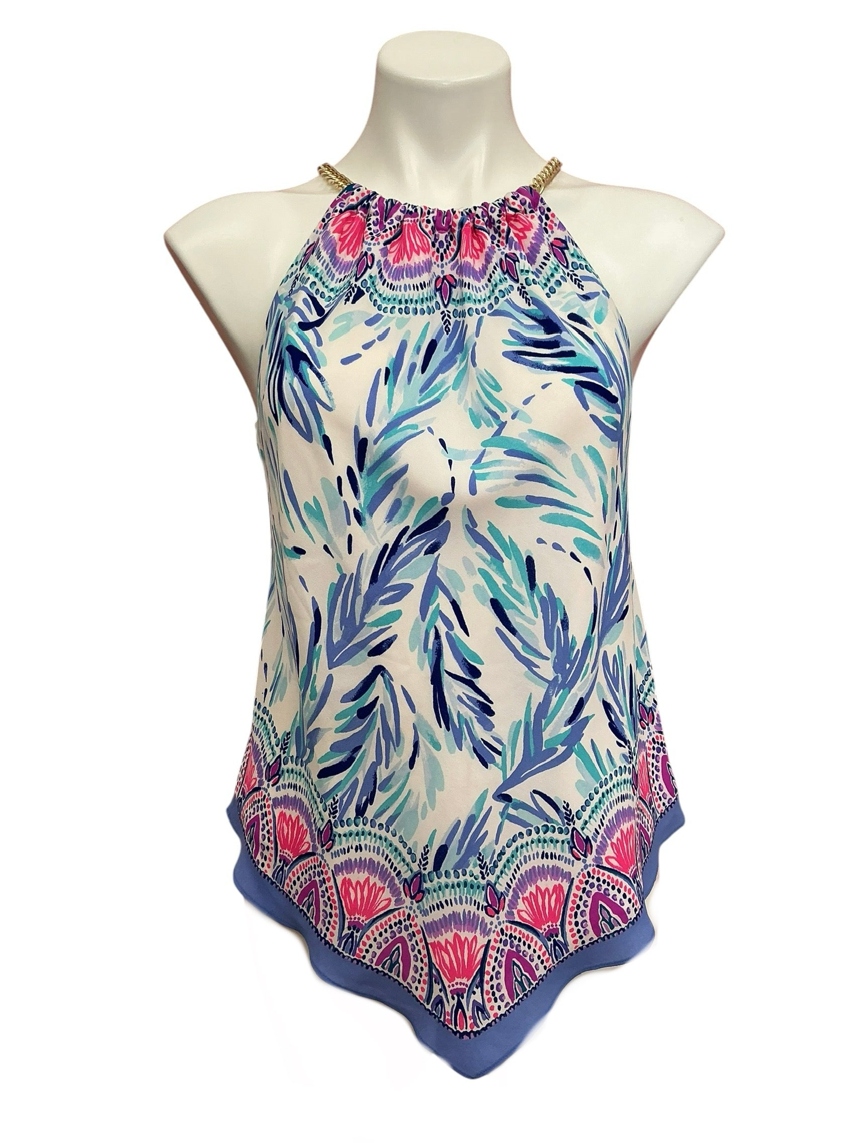 Lilly Pulitzer Cabana Halter Top Resort White Flock Together - Size XS