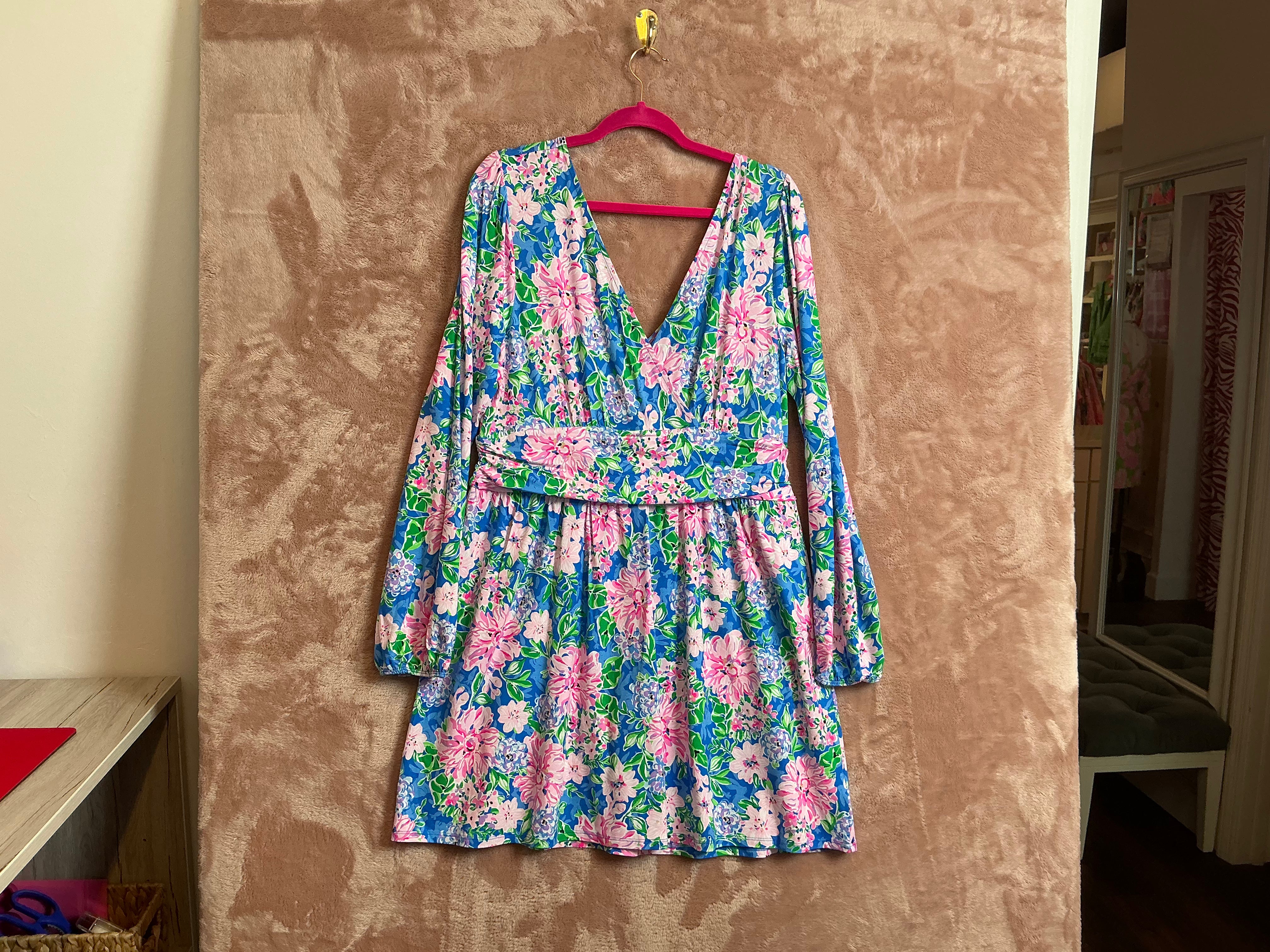 Lilly Pulitzer NWT riza long sleeve romper multi spring in your step - Size XL