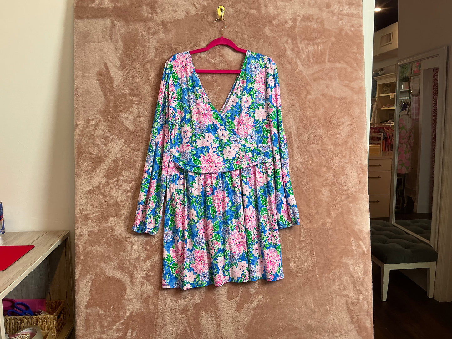 Lilly Pulitzer NWT riza long sleeve romper multi spring in your step - Size XL