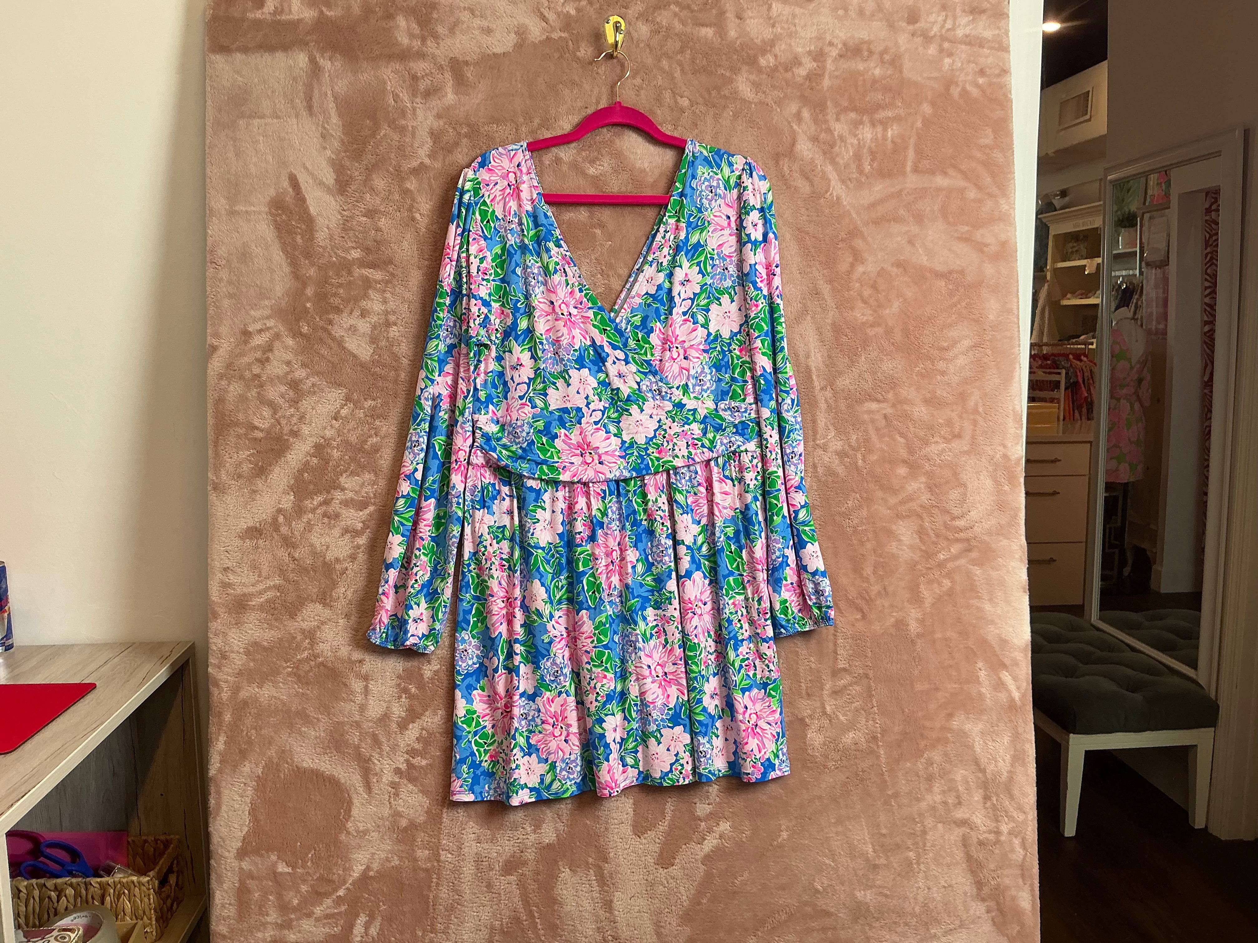 Lilly Pulitzer NWT riza long sleeve romper multi spring in your step - Size XL