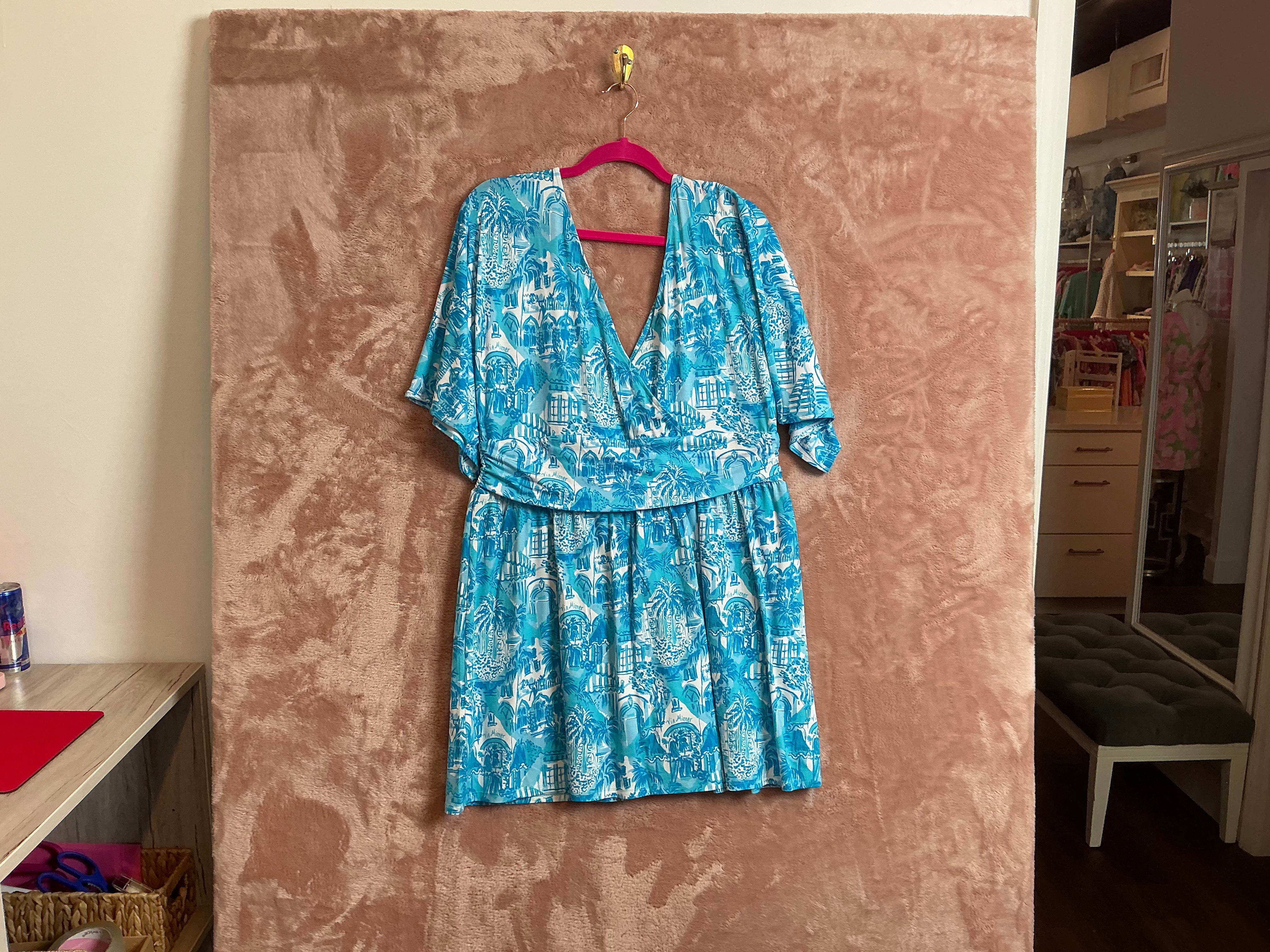 Lilly Pulitzer NWT Parigi skort Romper Amalfi blue sunny state of mind- Size XL