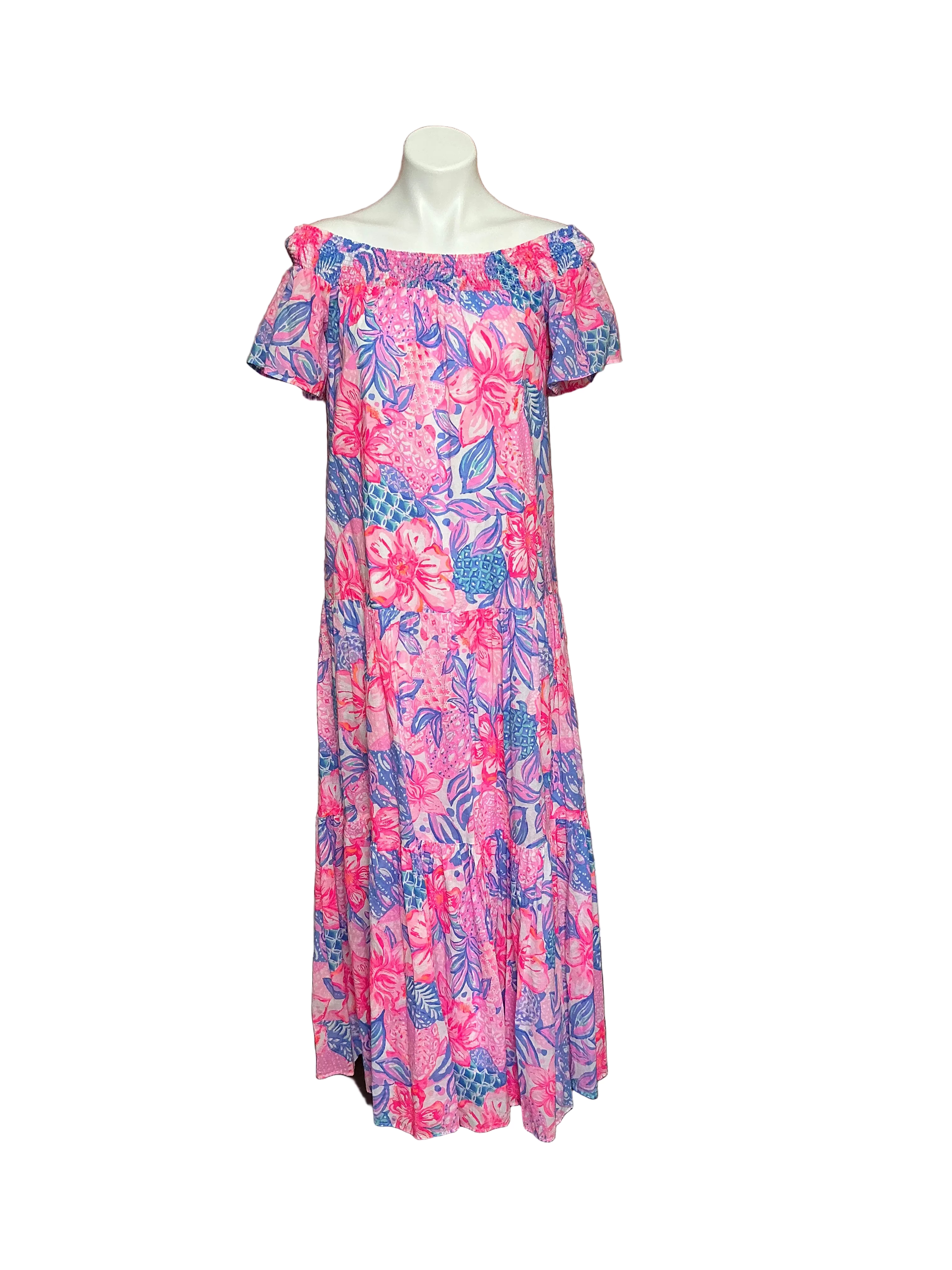 Lilly Pulitzer NWT Dezi Off The Shoulder - Pink Isle Snappy Turtle - Size S