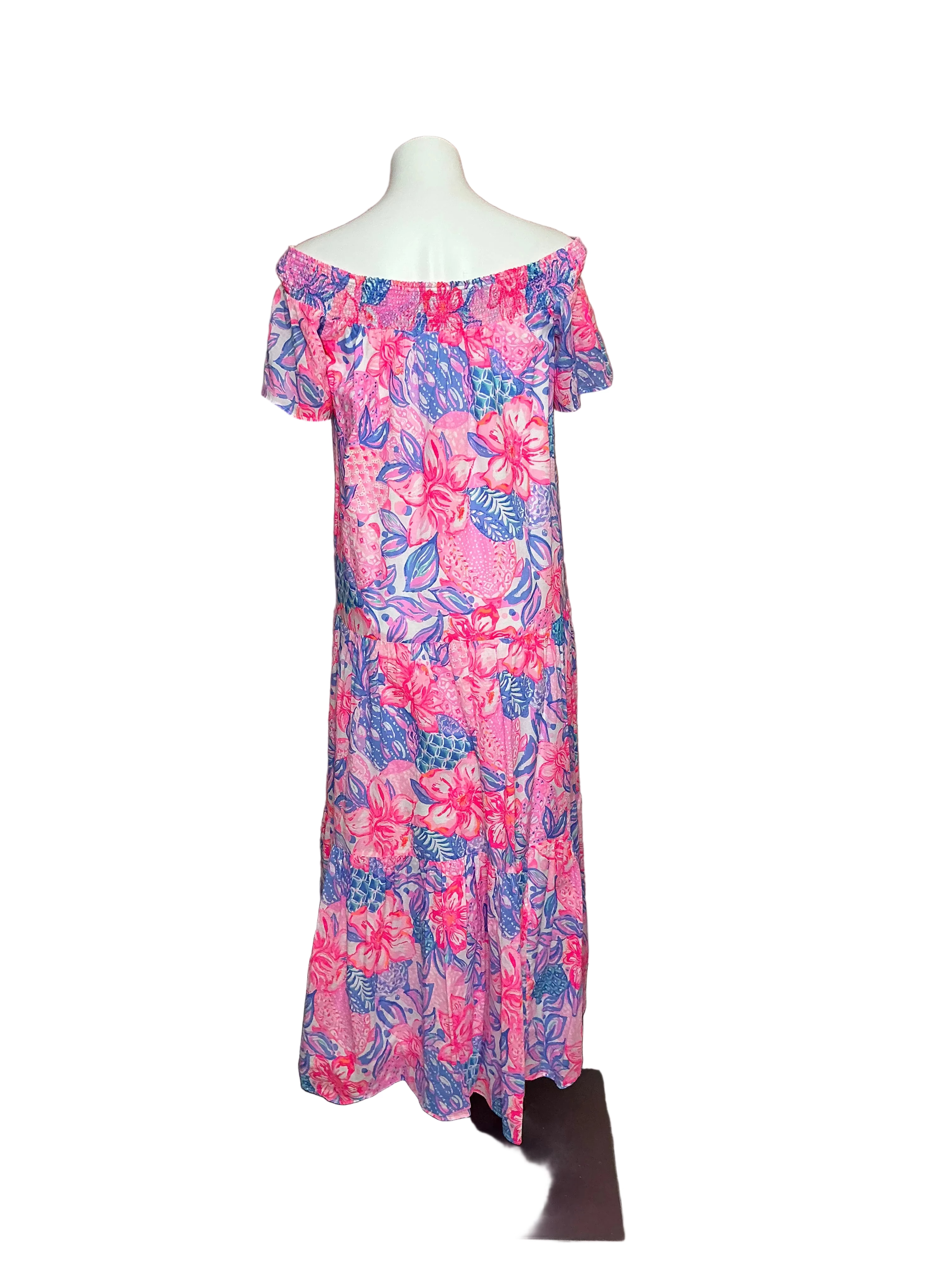 Lilly Pulitzer NWT Dezi Off The Shoulder - Pink Isle Snappy Turtle - Size S