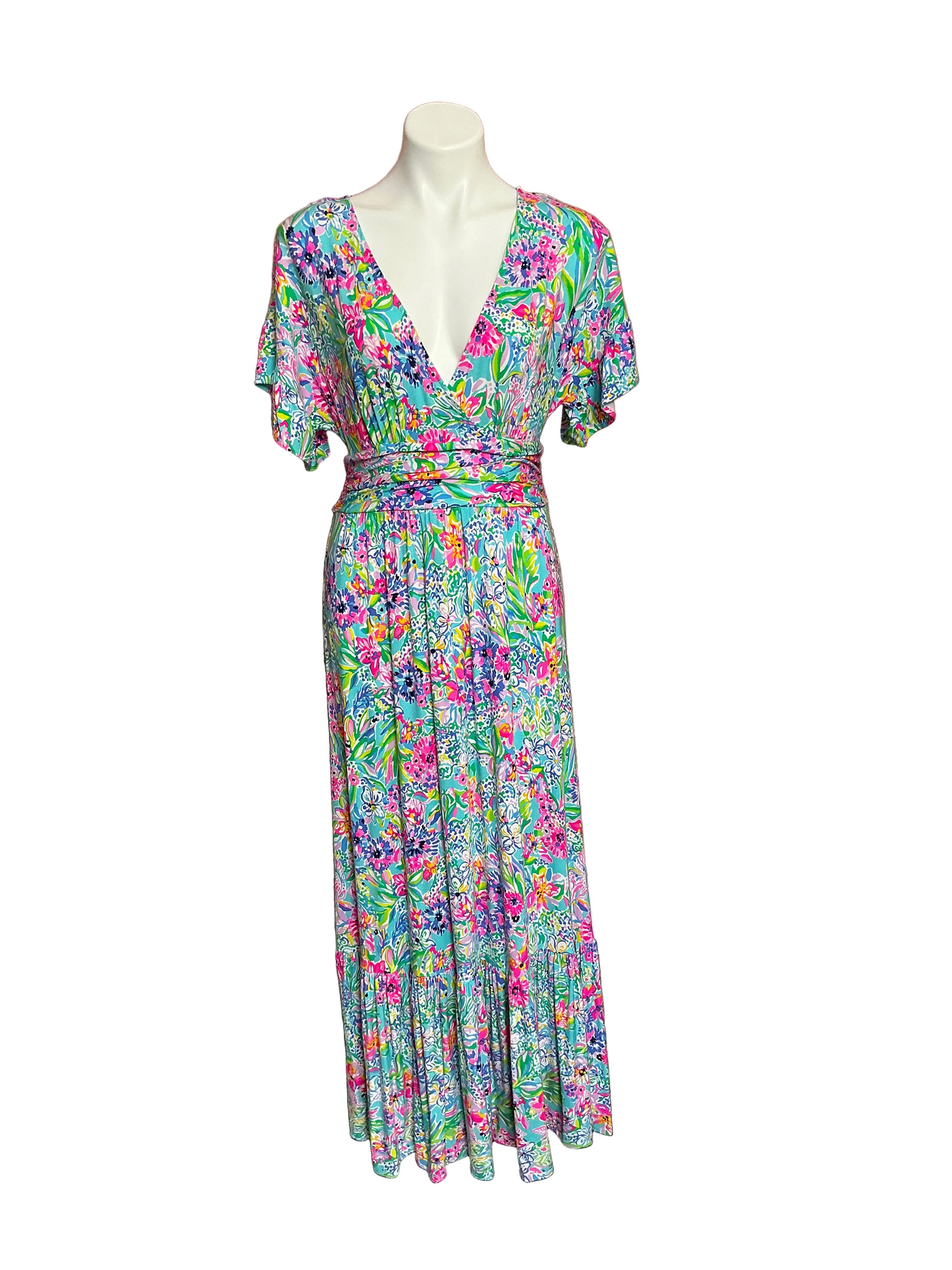 Lilly Pulitzer Jessi Midi Dress - Amalfi Blue Alligator Isle - Size M