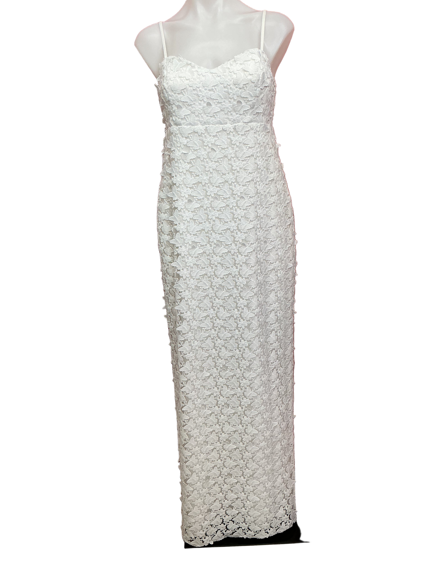 Lilly Pulitzer NWT Gillian Lace Maxi Slip Dress Resort White Butterfly Garden 3D La - Size 0