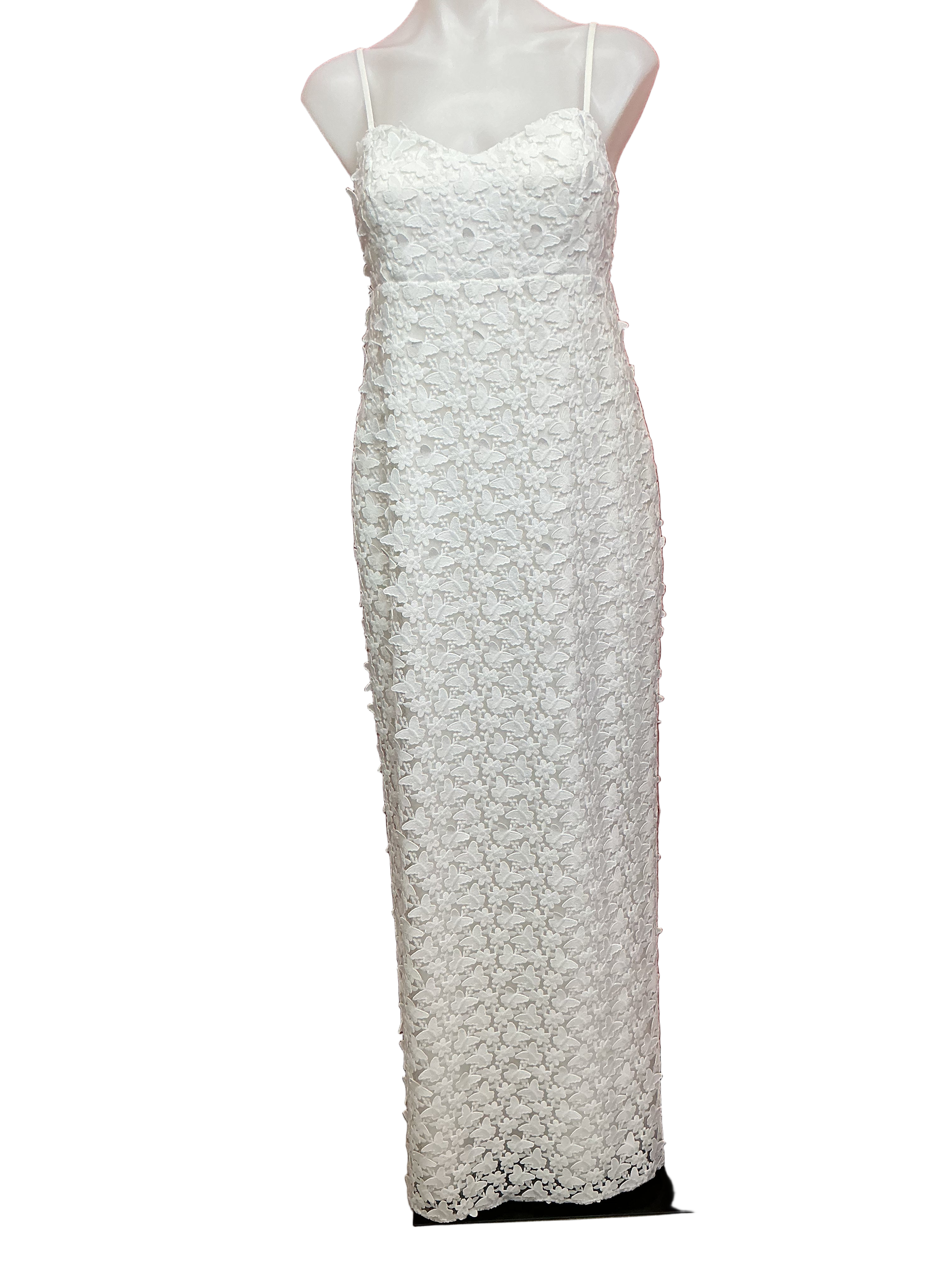 Lilly Pulitzer NWT Gillian Lace Maxi Slip Dress Resort White Butterfly Garden 3D La - Size 0