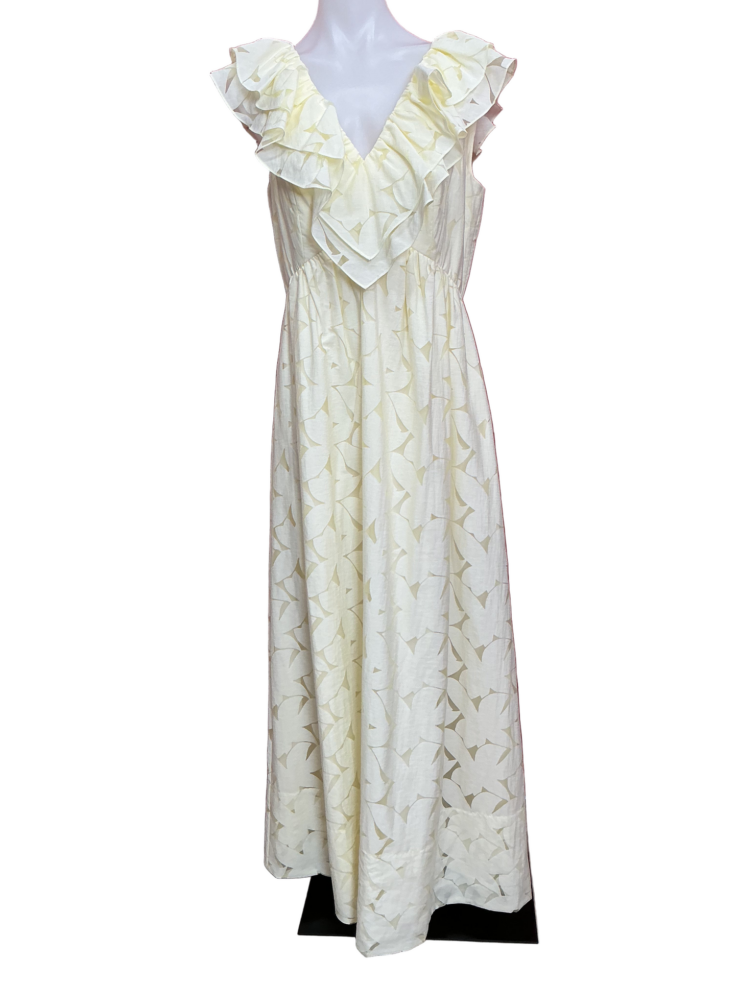 Lilly Pulitzer NWT Ritamarie V-Neck Ruffle Maxi Dress Pastel Finch Yellow Floral Faille - Size 6