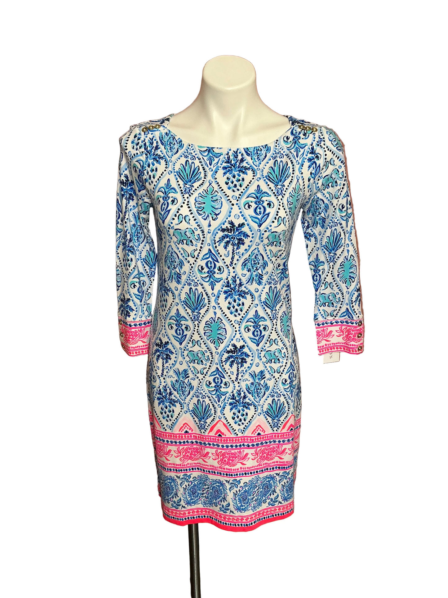 Lilly Pulitzer UPF 50+ - Resort White Isle Of The Tile Engineered Knit Dress - Size S