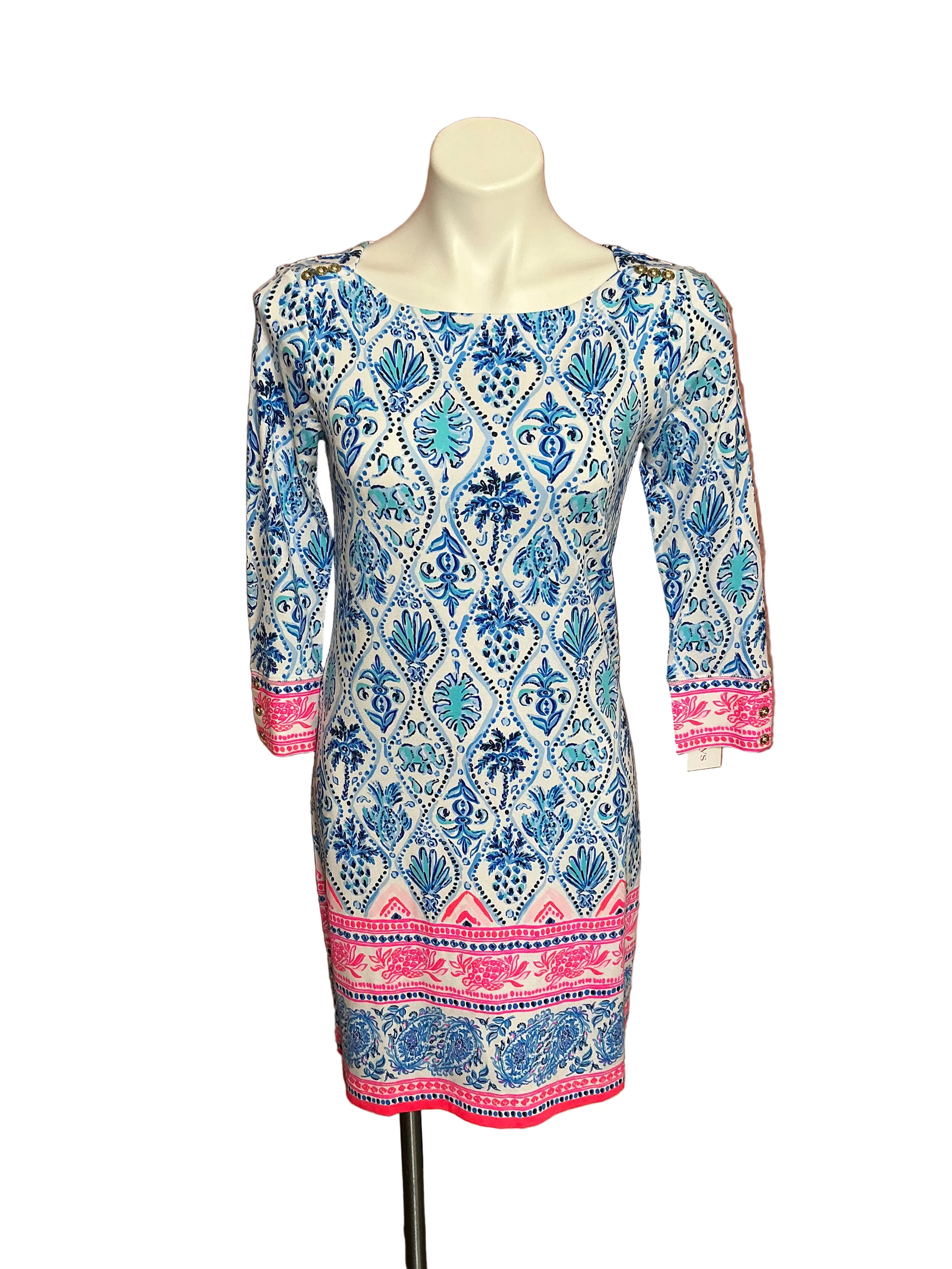 Lilly Pulitzer UPF 50+ - Resort White Isle Of The Tile Engineered Knit Dress - Size S