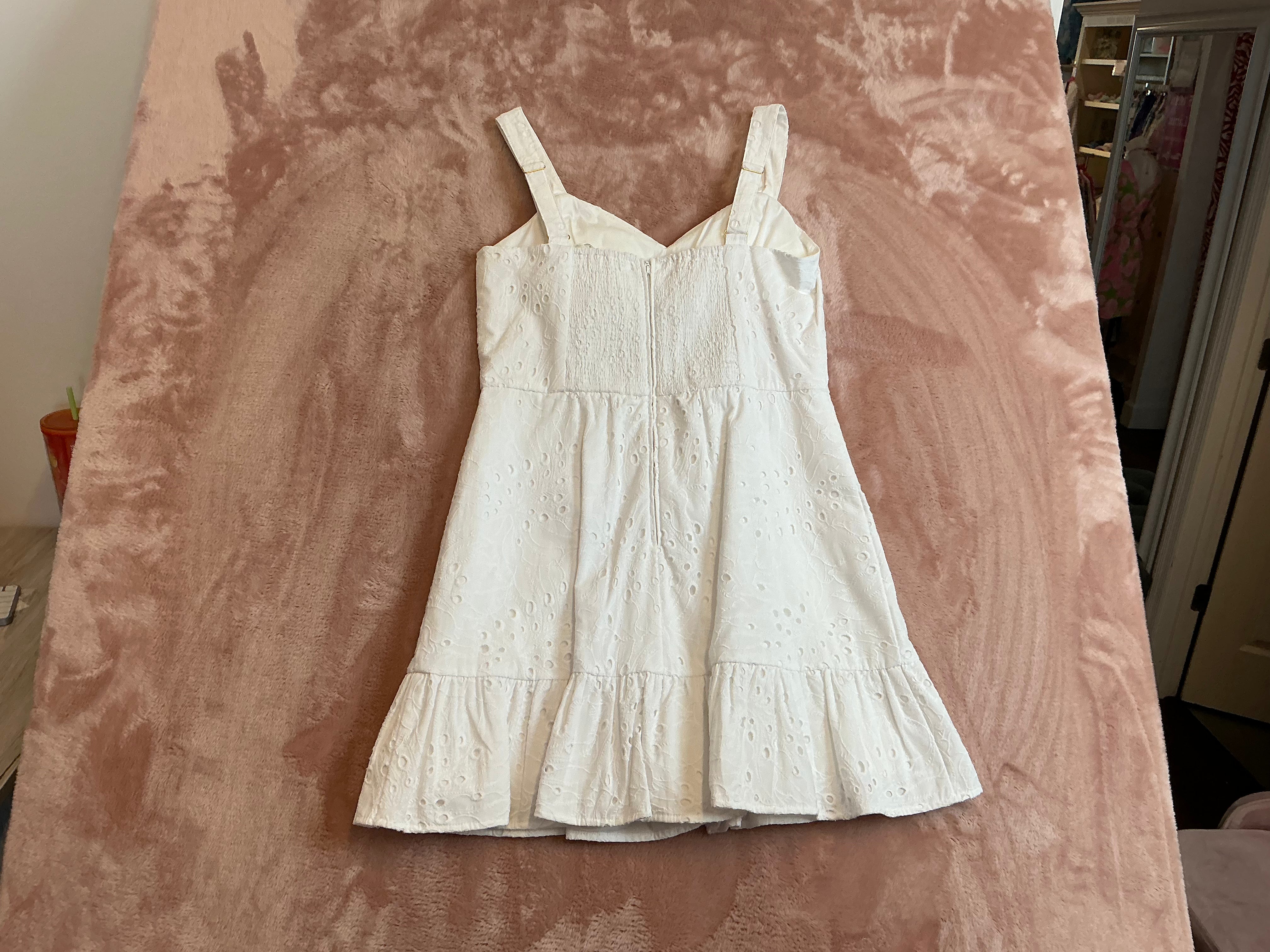 Lilly Pulitzer NWT rocko eyelet romper resort white tropical leaf eyelet - Size 10