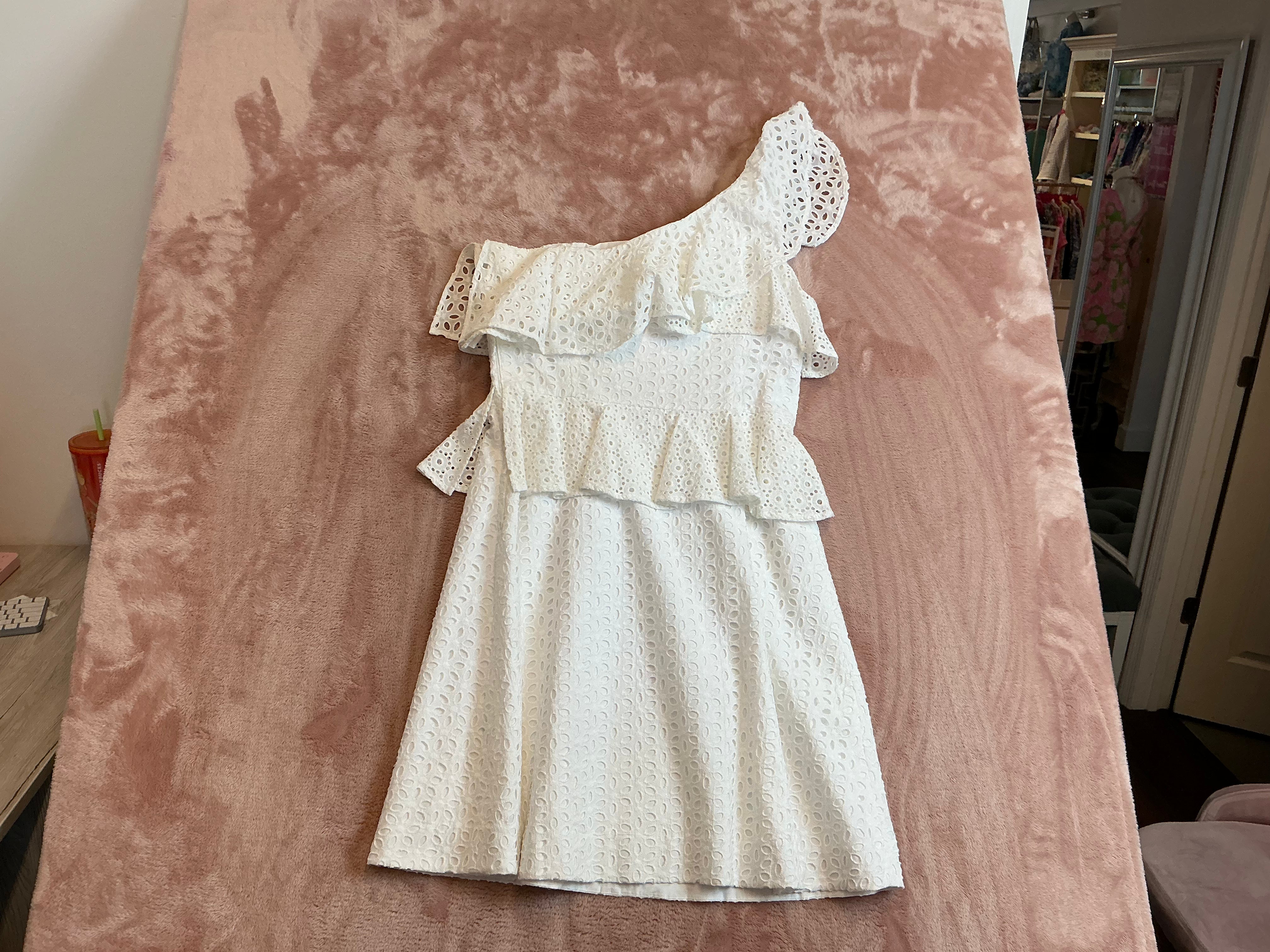 Lilly Pulitzer NWT josey Dress resort white oval flower petal eyelet - Size 10