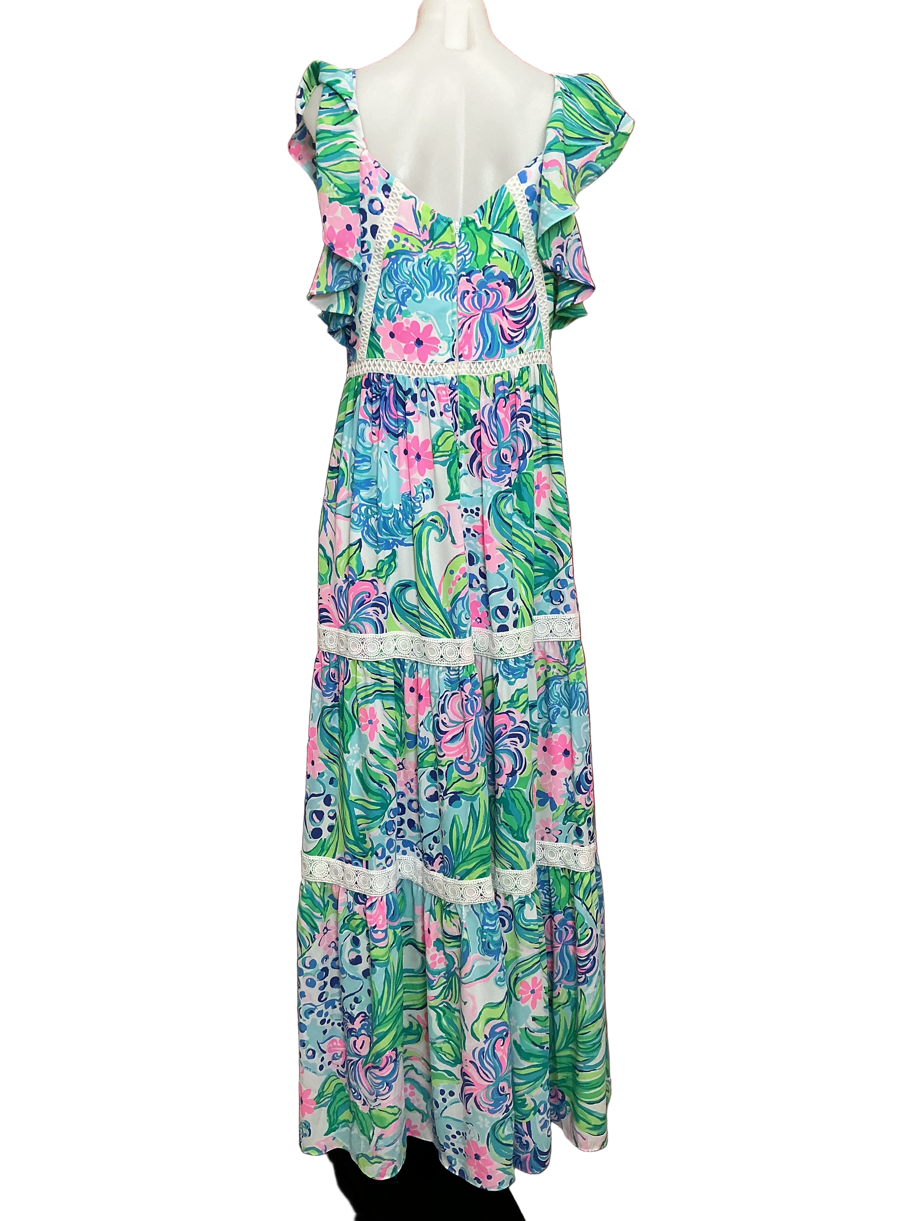 Lilly Pulitzer NWT Ivie Maxi Dress Multi Kitten Around - Size 8